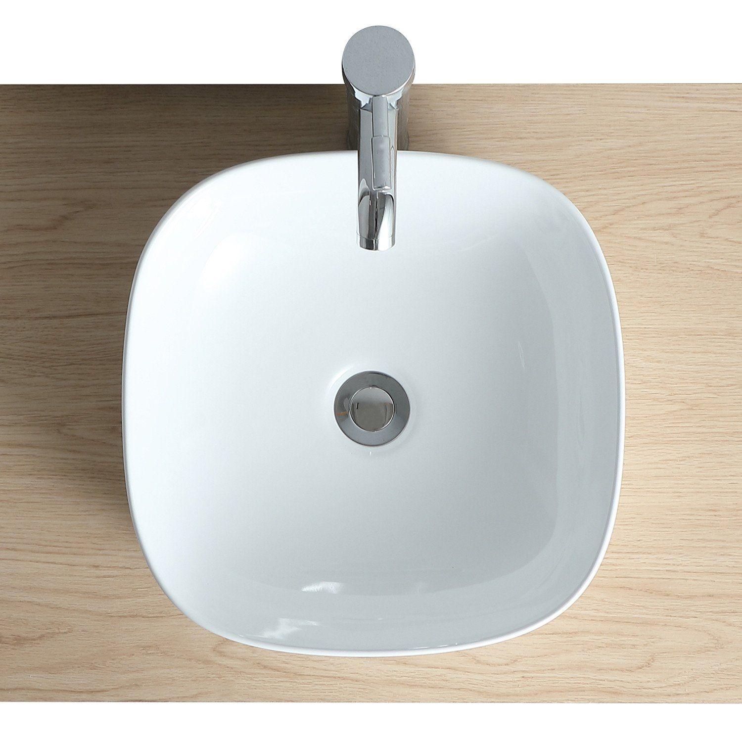 Vasque à poser carrée en céramique 37cm