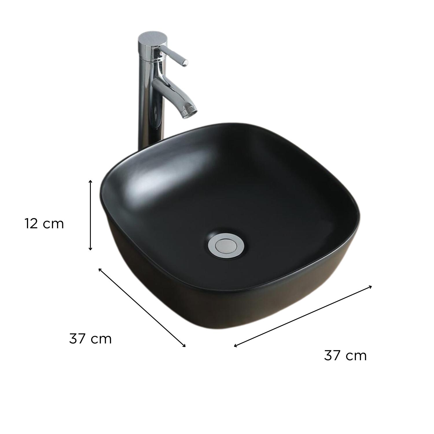 Vasque à poser carrée en céramique 37cm