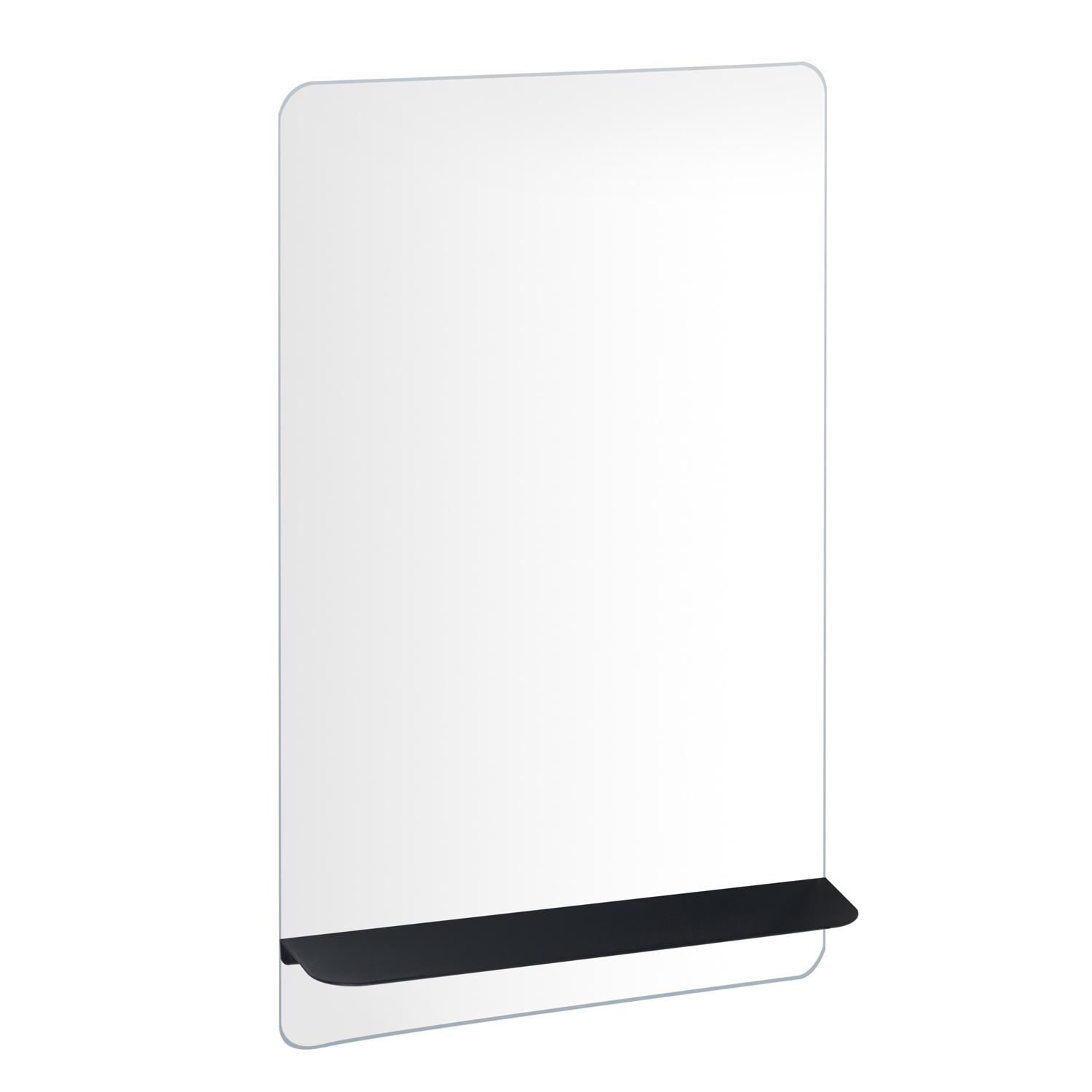 Miroir rectangulaire avec tablette noire 40 x 70 cm SIMONA