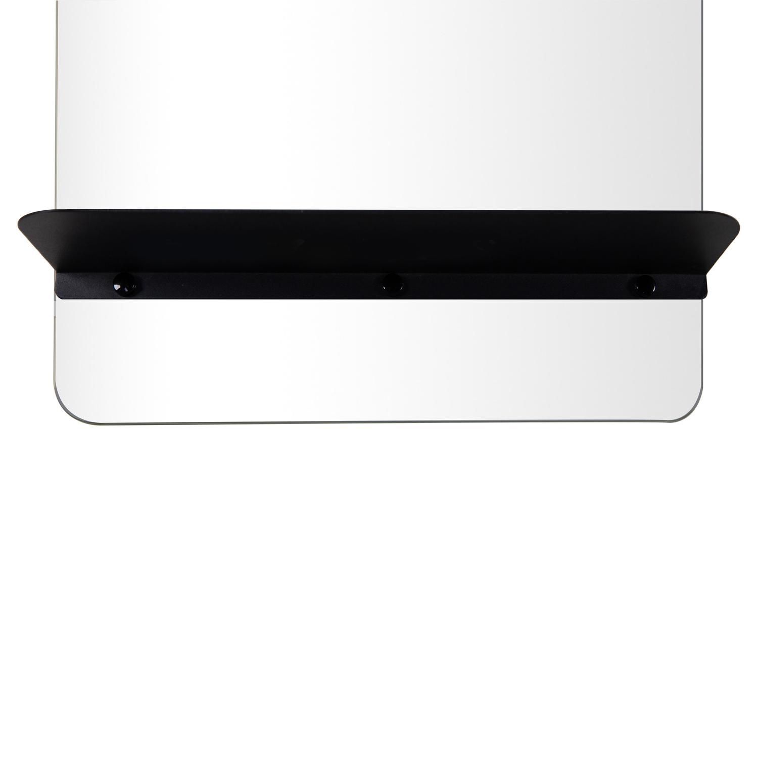 Miroir rectangulaire avec tablette noire 40 x 70 cm SIMONA