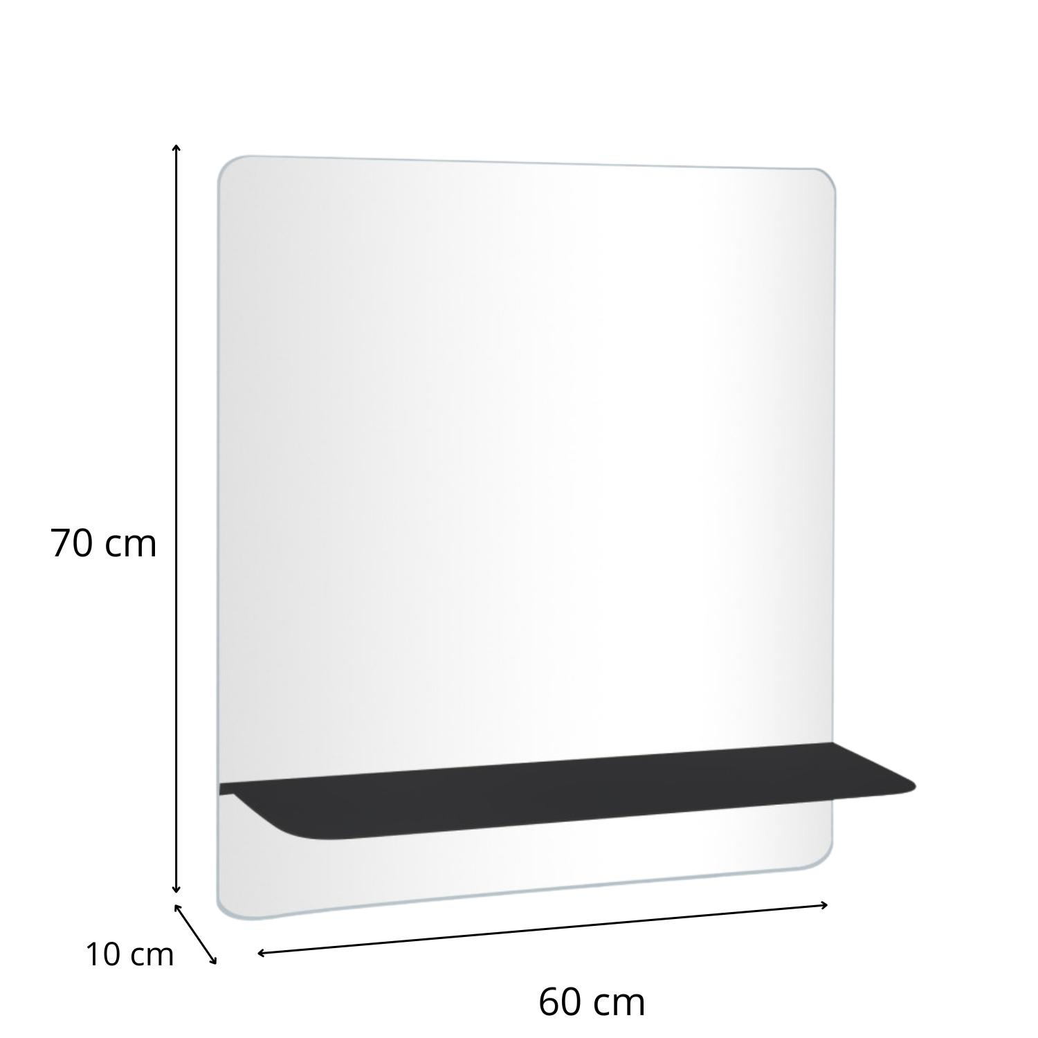 Miroir rectangulaire avec tablette blanche 60 x 70 cm SORRENTO