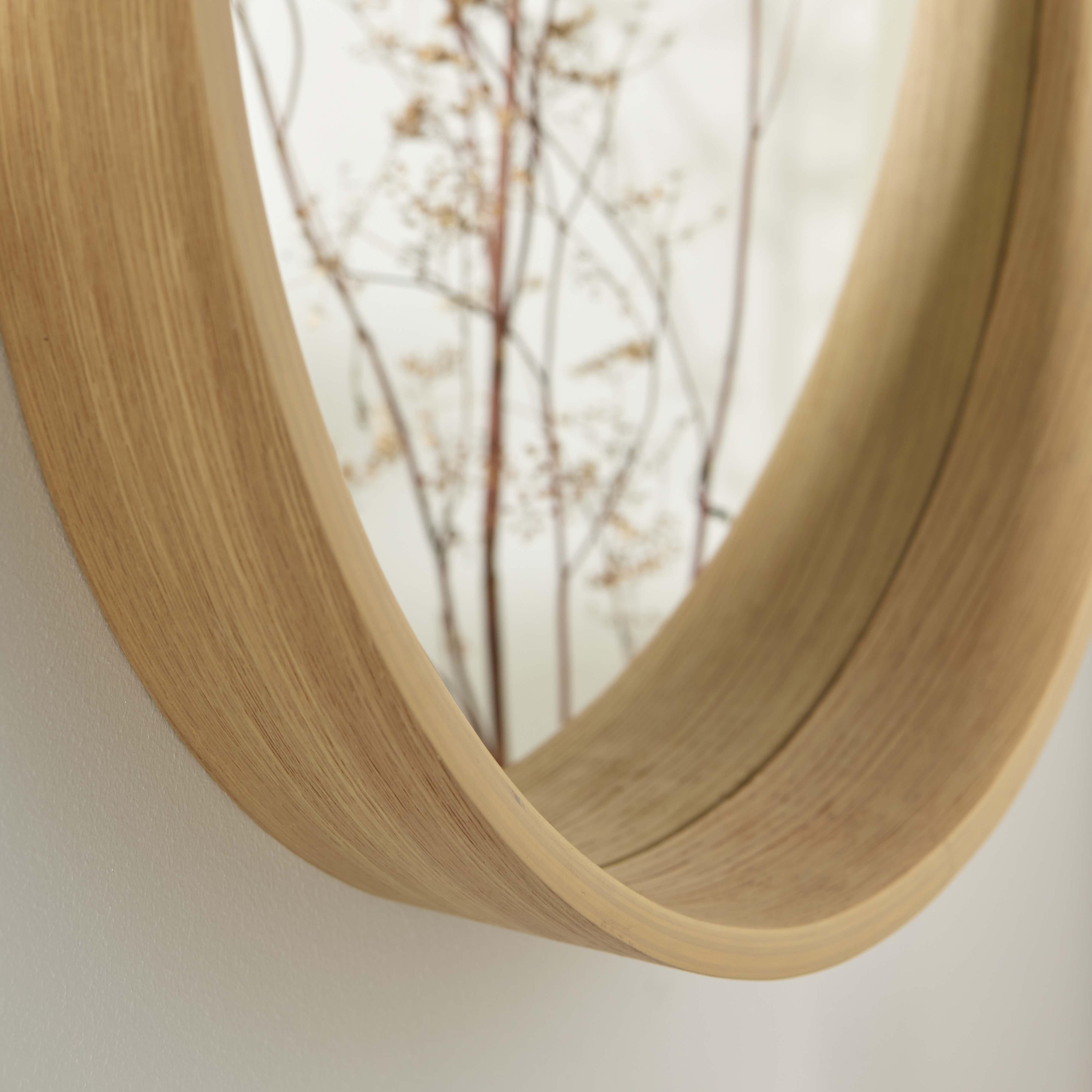 Miroir rond en chêne 60 cm VALI