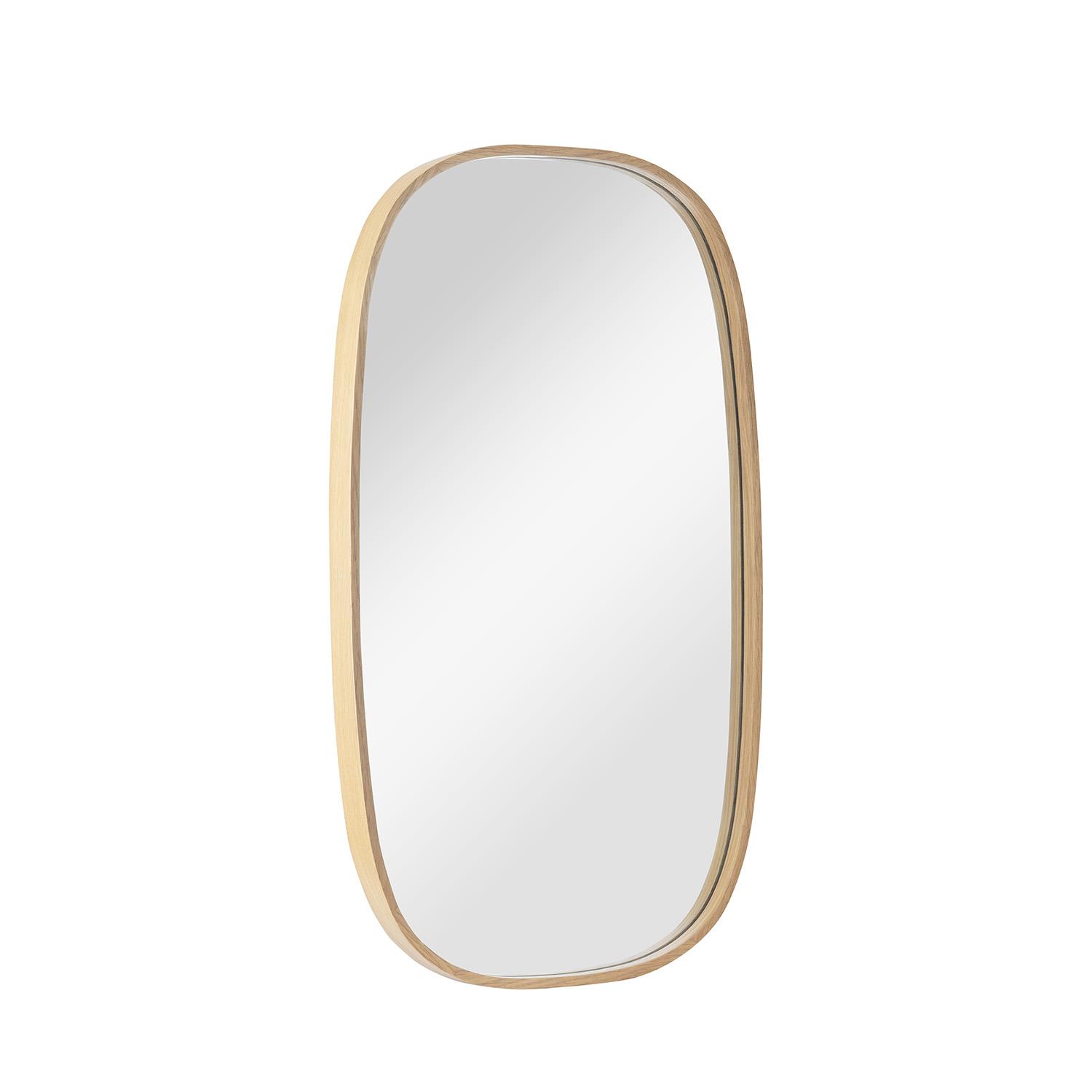 Miroir ovale chêne 40x70 cm MELOE