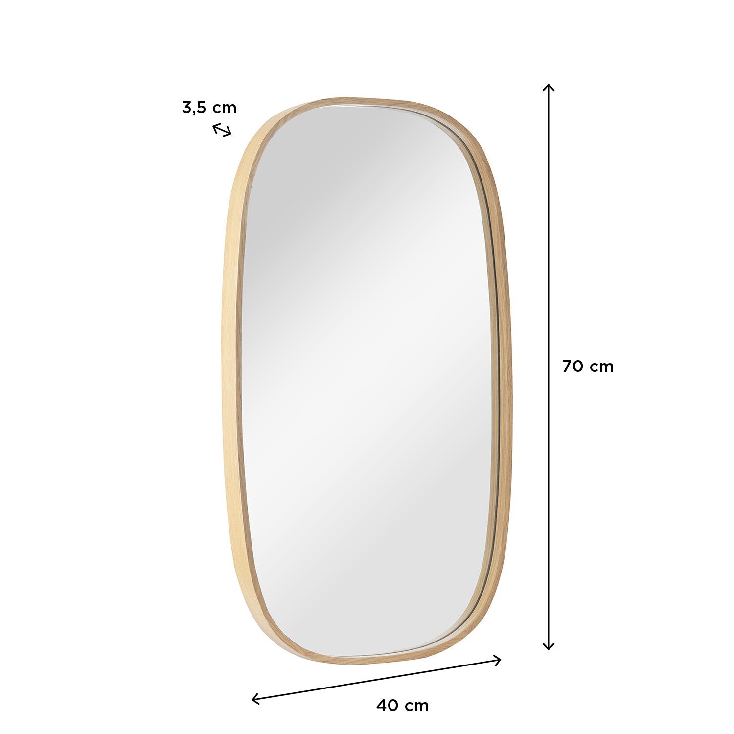 Miroir ovale chêne 40x70 cm MELOE