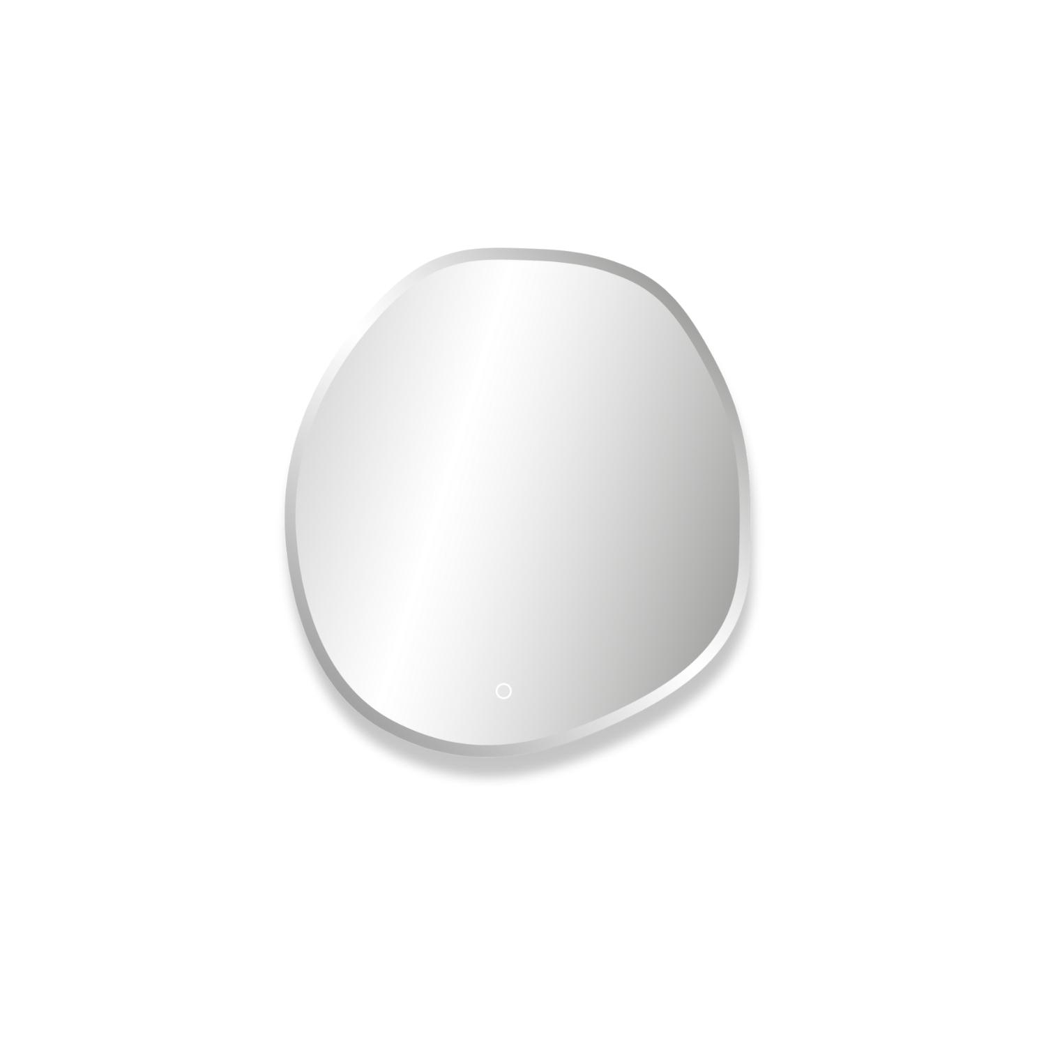 Miroir LED organique D60/80cm à bords biseautés