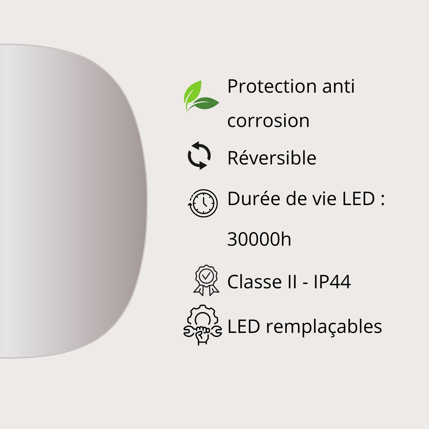 Miroir LED 70x78 cm organique