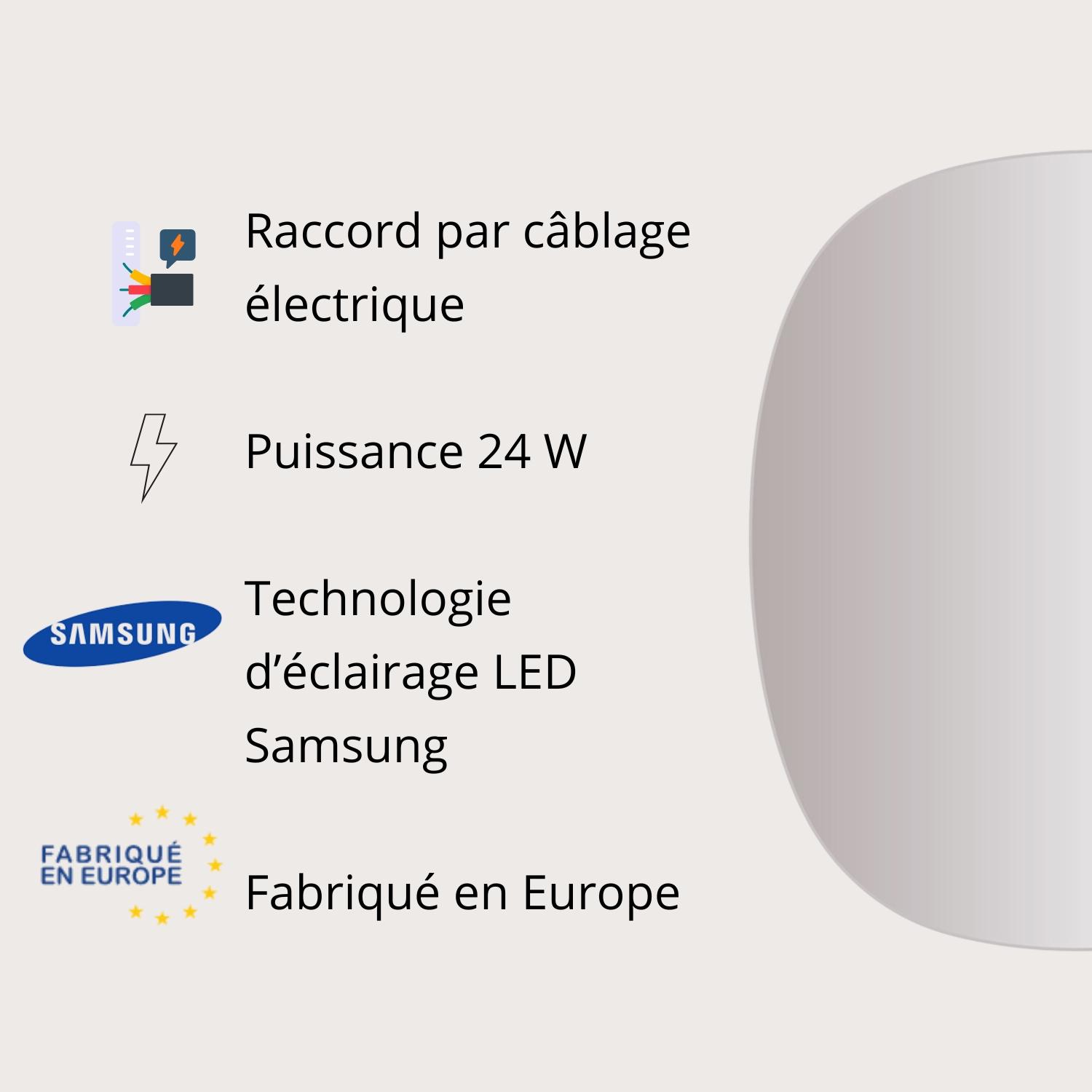 Miroir LED 60x85 cm ovale