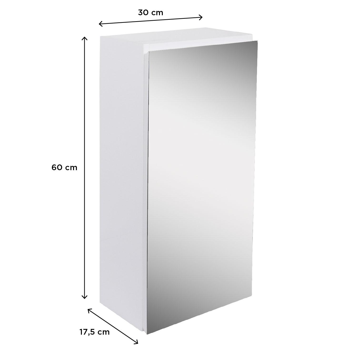 Module de rangement - Armoire de toilette - Faible profondeur - Blanc laqué