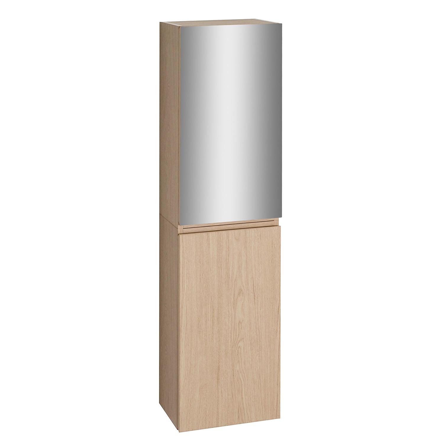 Armoire de toilette 60cm décor chêne porte + miroir