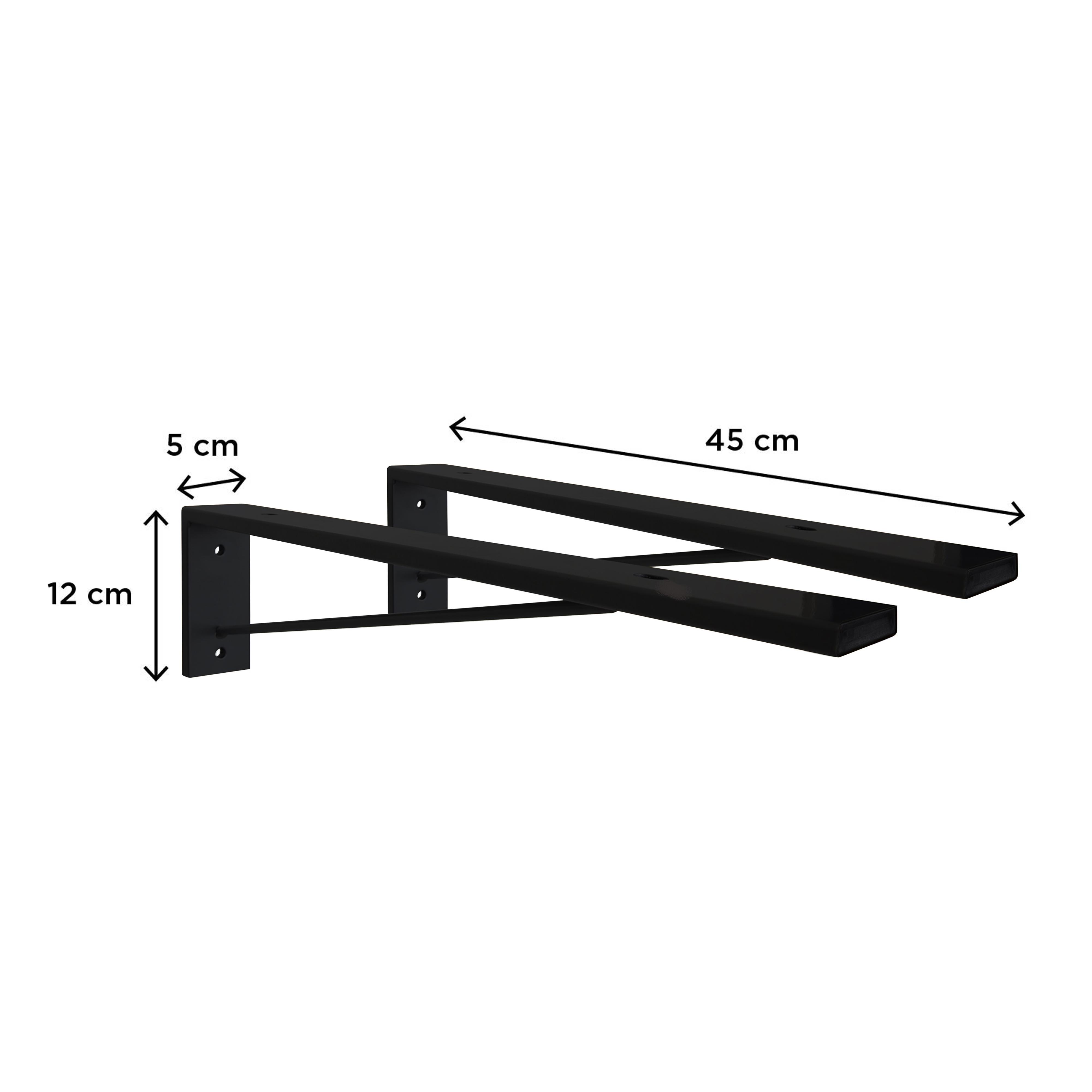 Équerre de fixation Invisible WILL - Lot de 2 - Noir mat