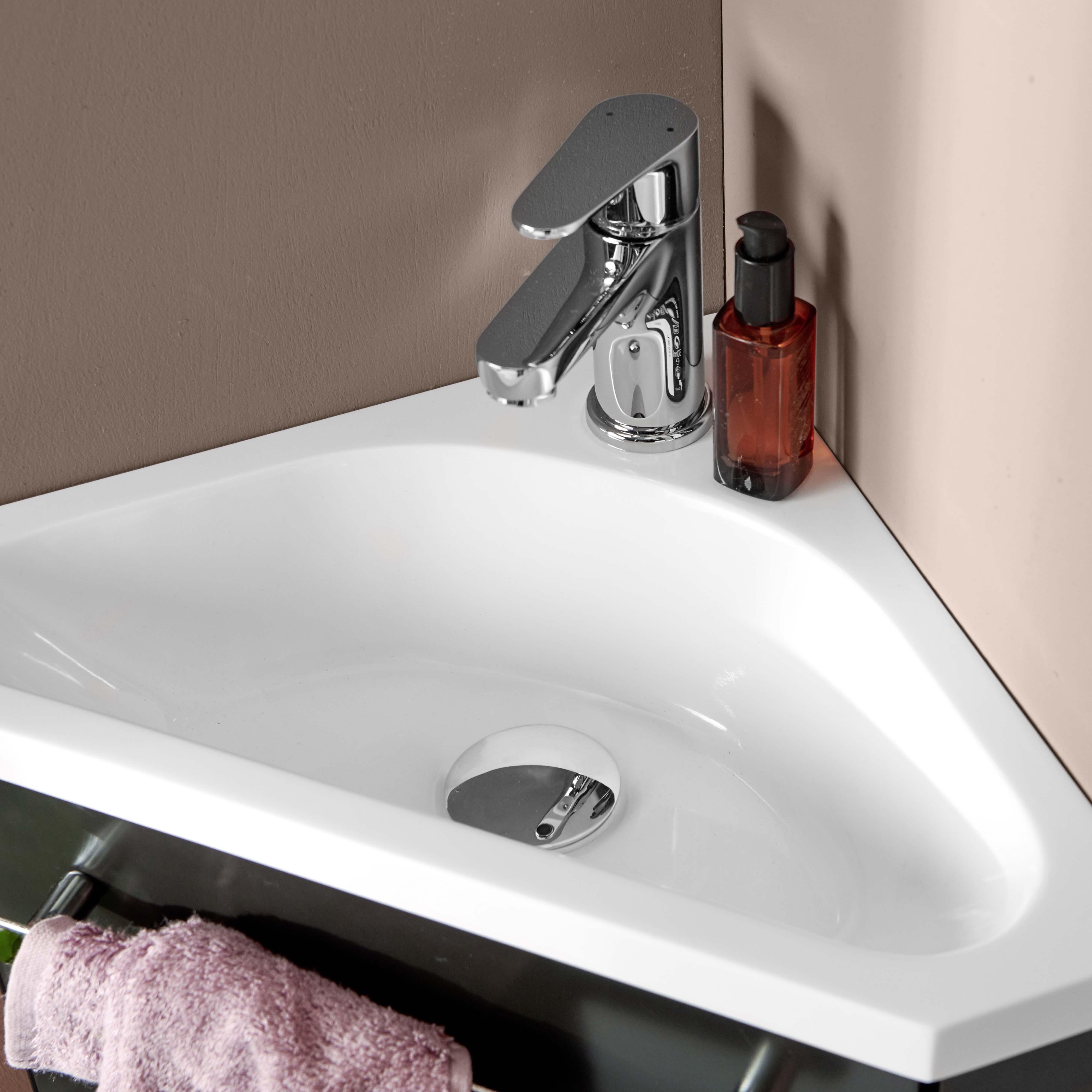 Meuble lave-mains d'angle décor chêne SKINO