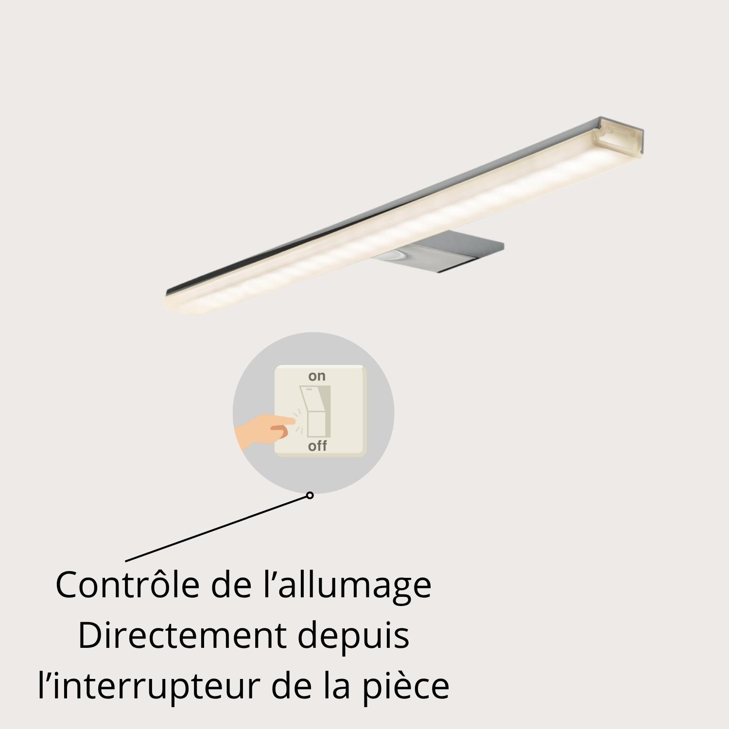 Spot LED pour miroir an aluminium 45,8cm