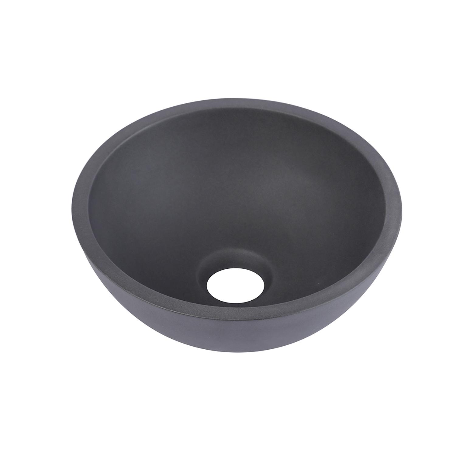 Vasque lave-mains à poser ronde en béton gris 26cm
