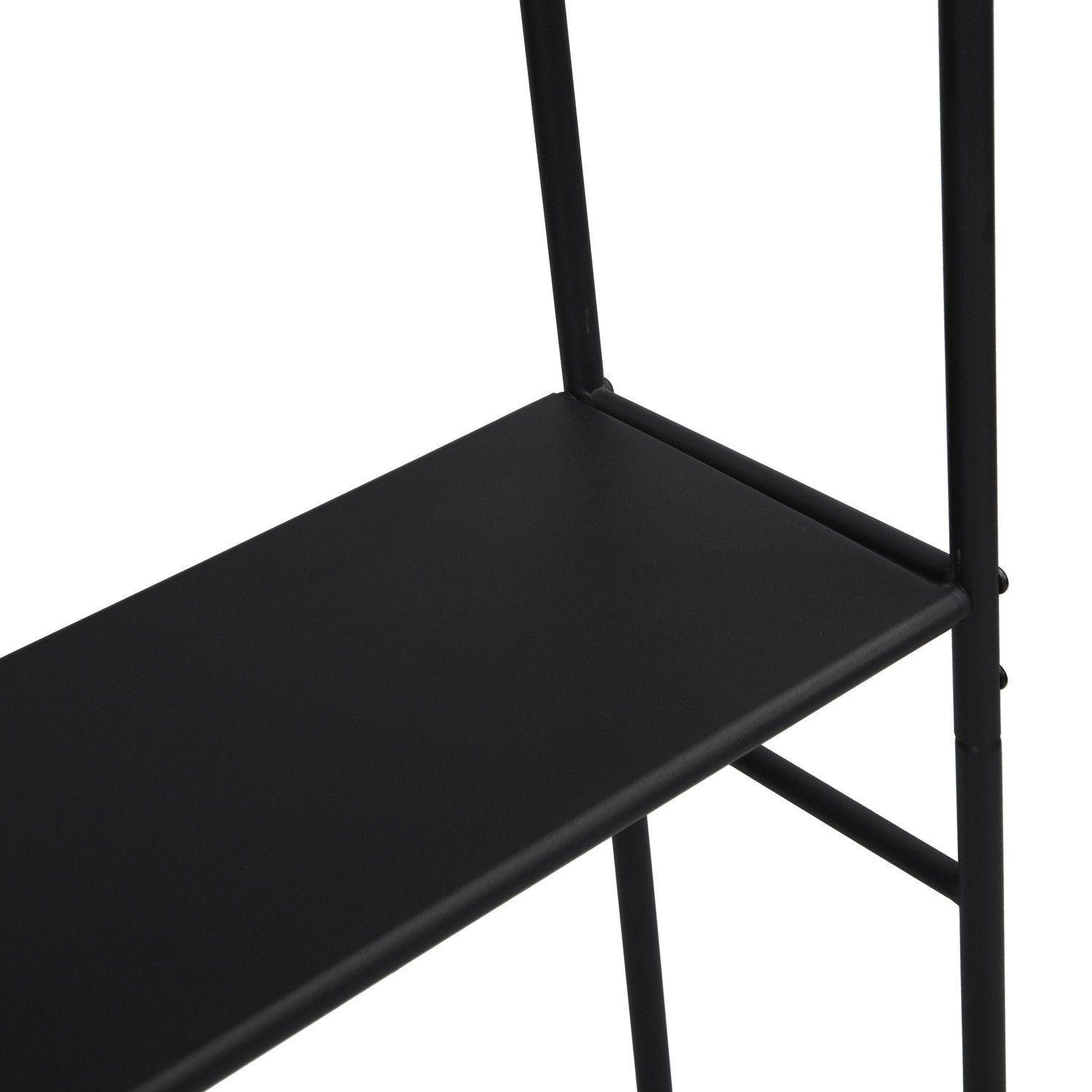 Meuble wc pont de rangement étagère wc en métal noir KALI