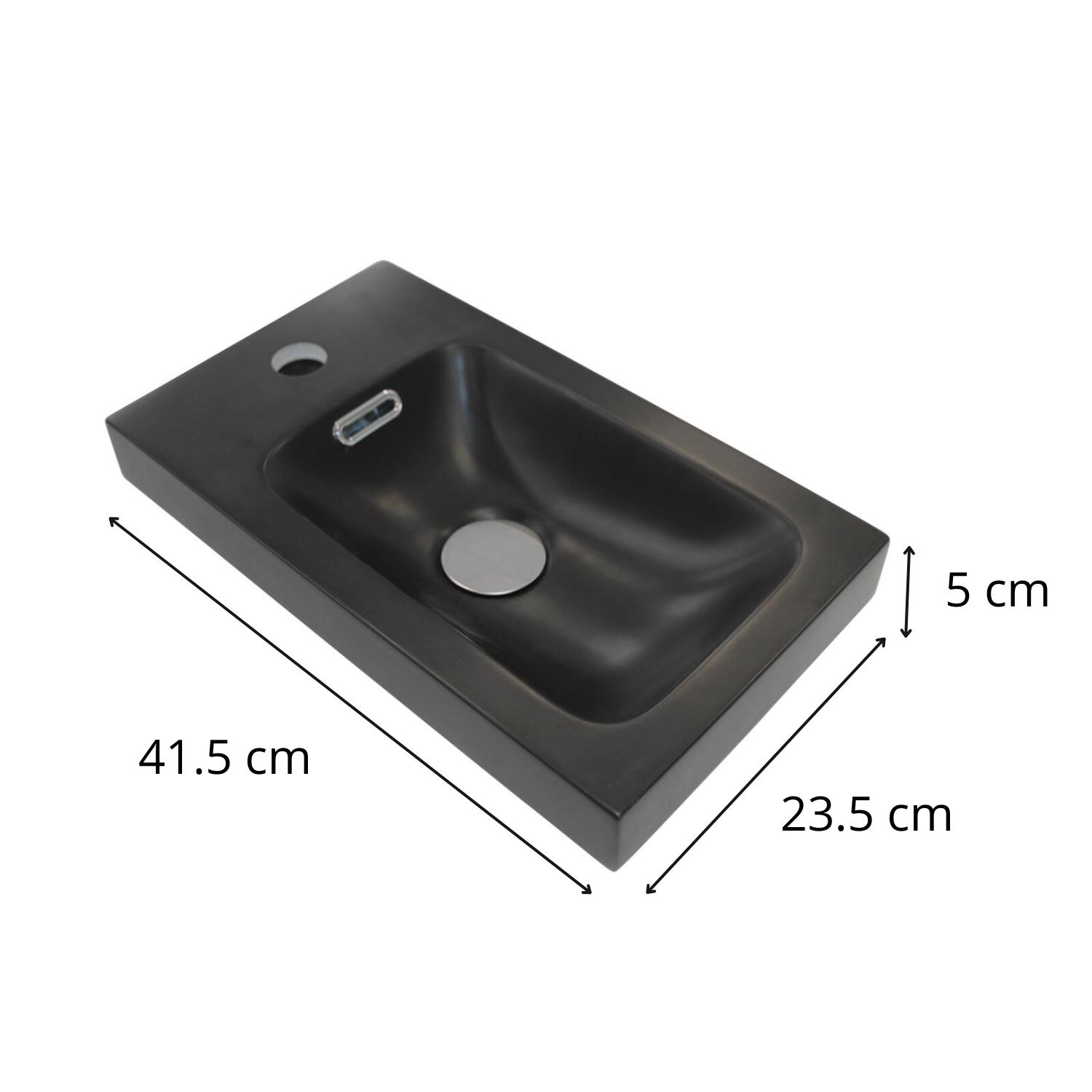 Vasque intégrée rectangulaire en résine