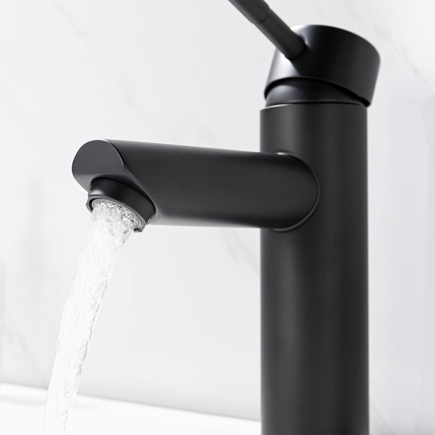 Robinet de salle de bain mitigeur bec bas chromé H17cm