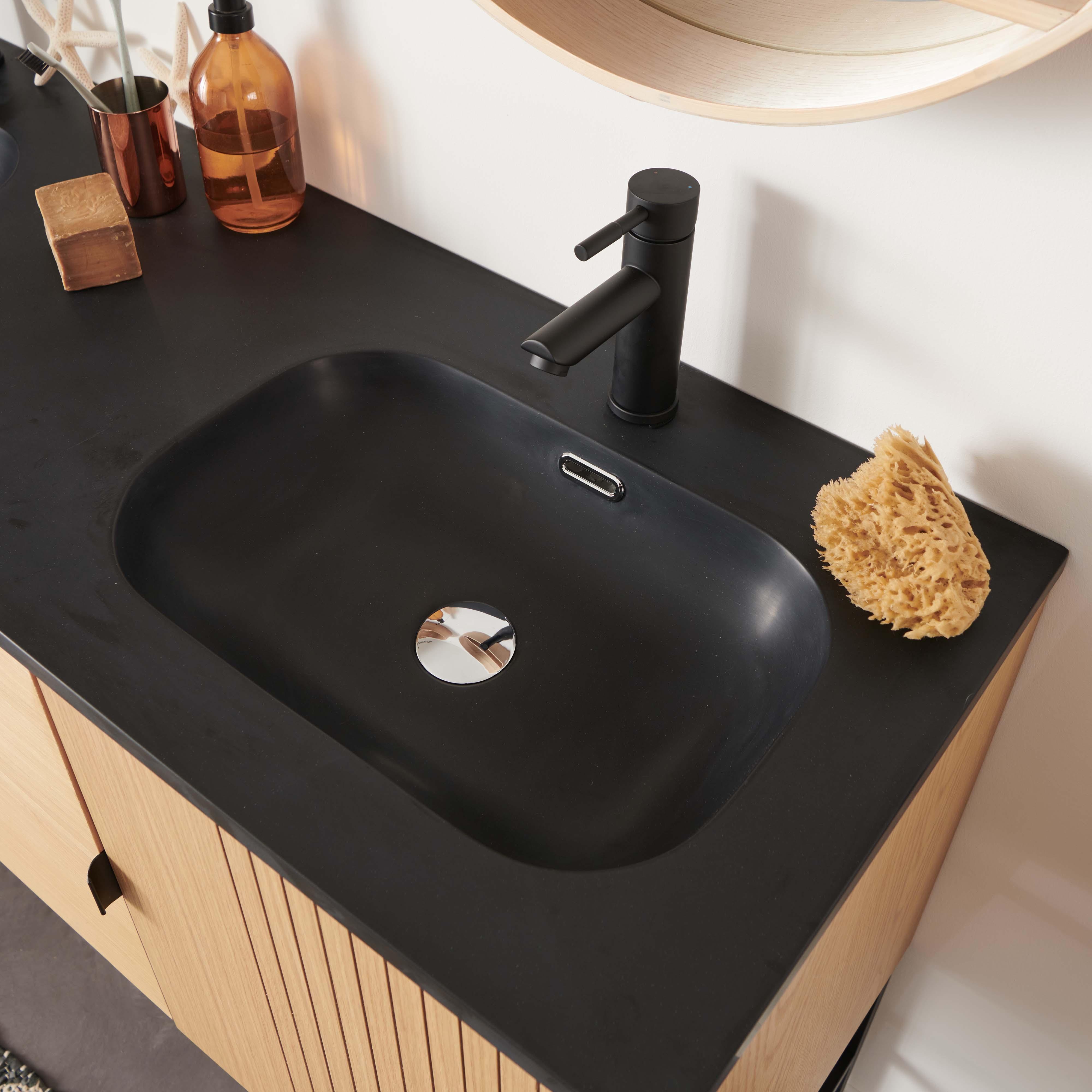 Robinet de salle de bain mitigeur bec bas chromé H17cm