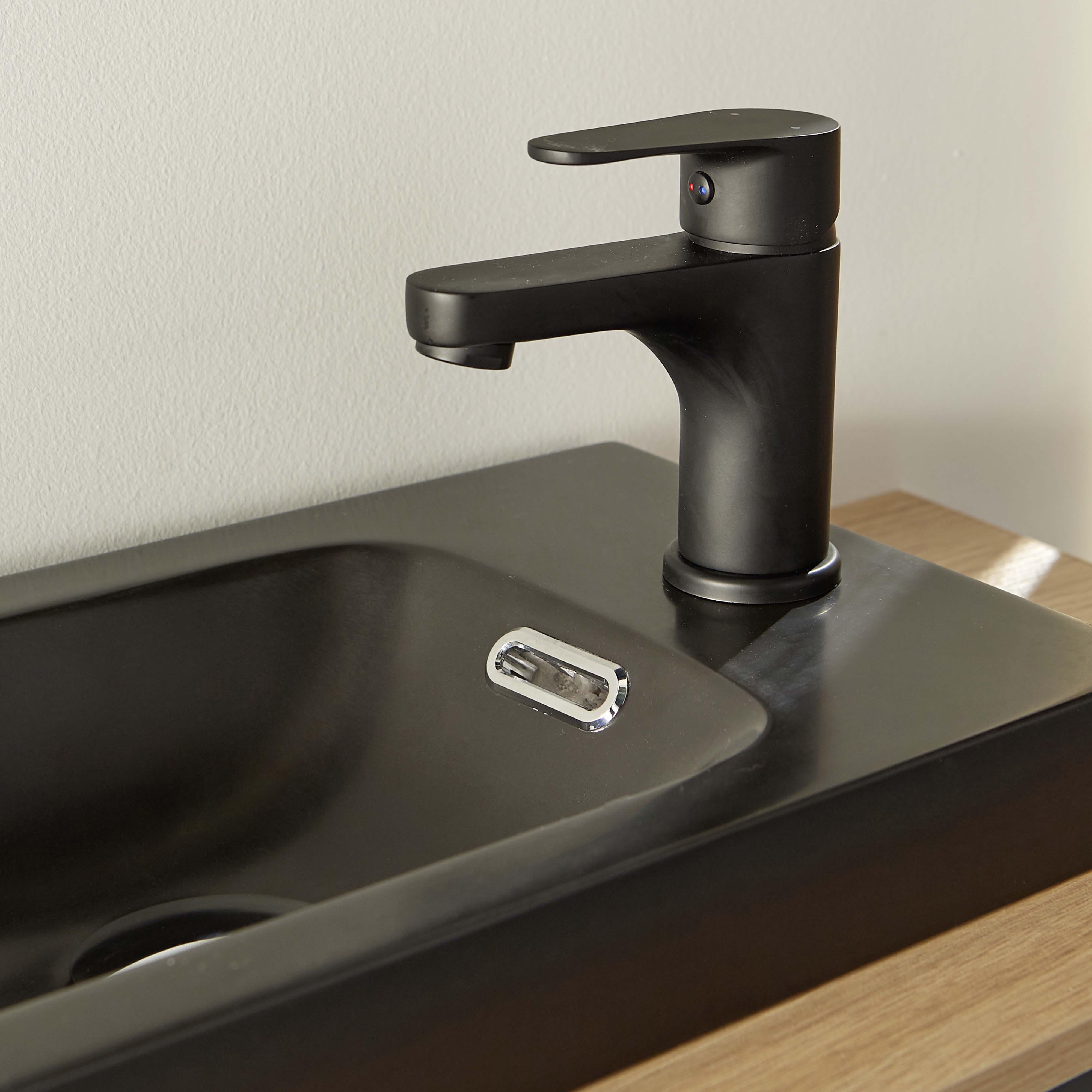 Robinet lave-mains noir mat - Mitigeur eau chaude et eau froide GRIFO