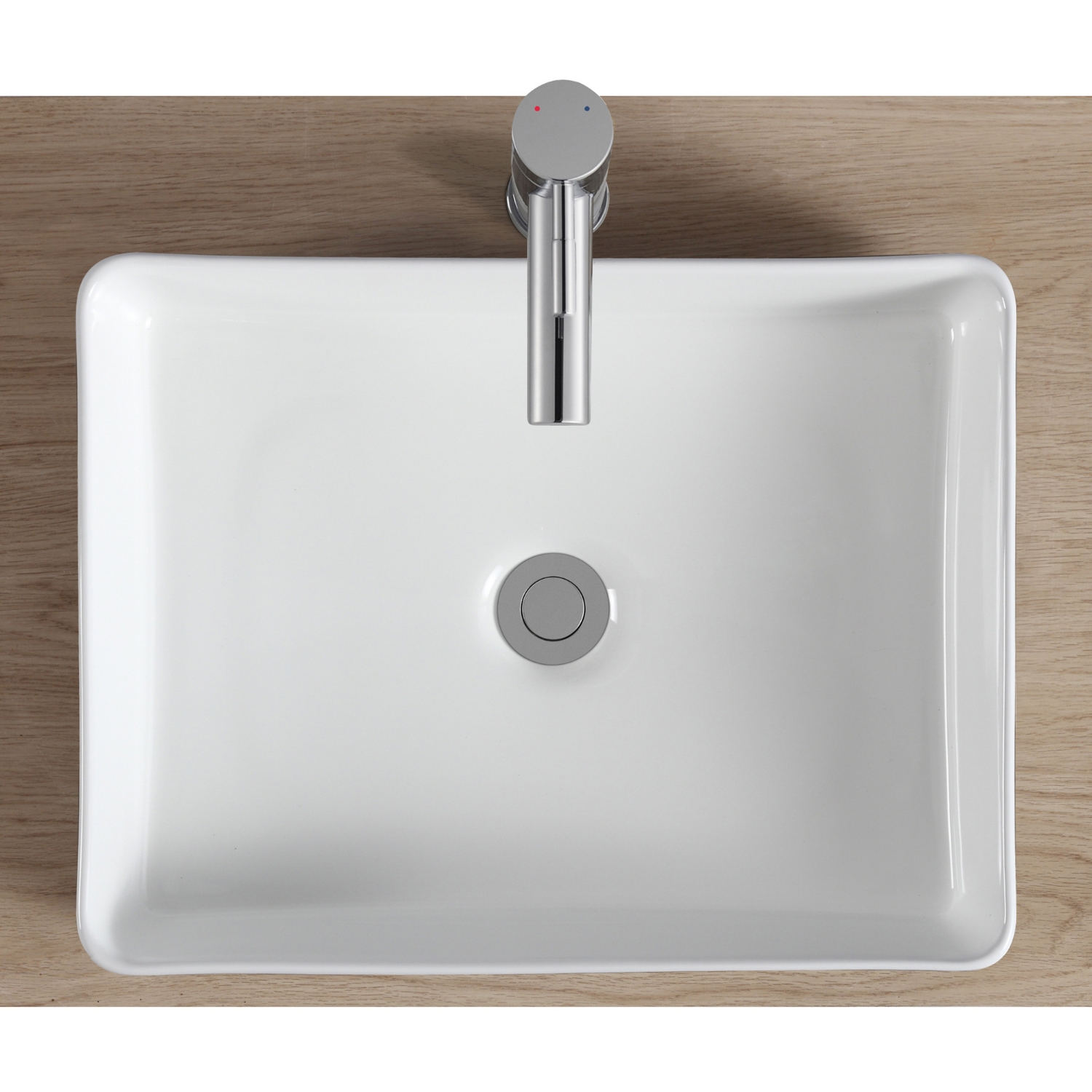 Vasque à poser rectangulaire bicolore blanc et noir 47cm YDRA.