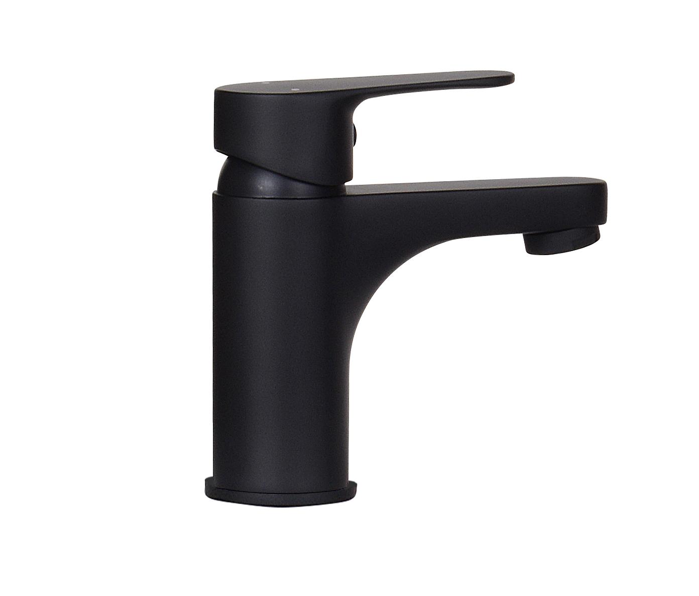 Ensemble meuble lave-mains noir carbone NEVADA avec robinet noir