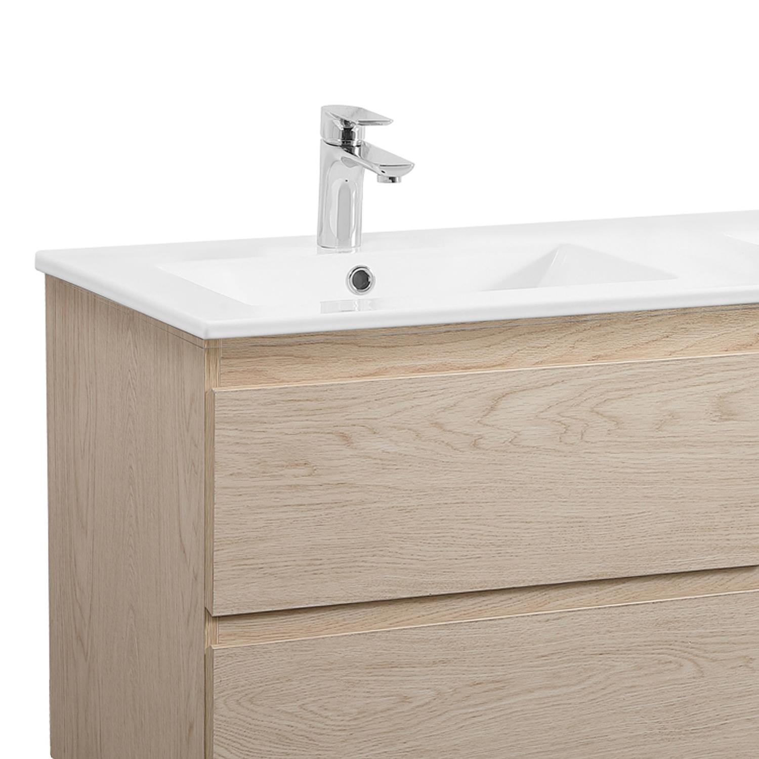 Meuble double vasque blanc  120cm  + plan double vasque