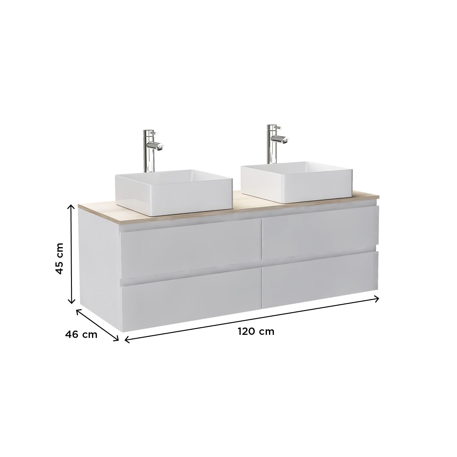 Meuble double vasque noir carbone 120 cm