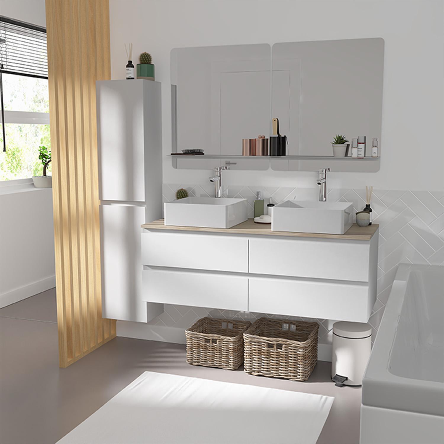 Meuble double vasque noir carbone 120 cm