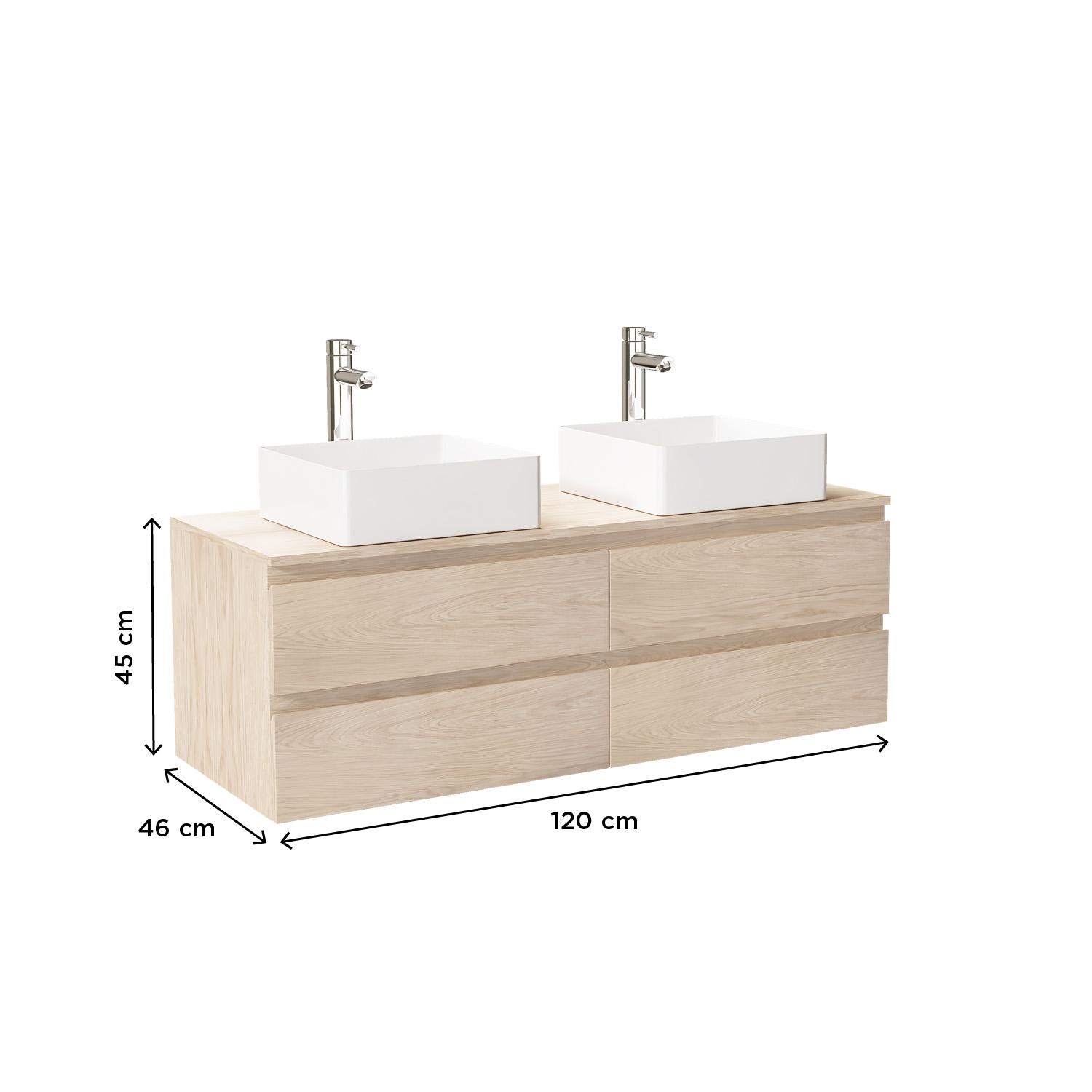 Meuble double vasque noir carbone 120 cm