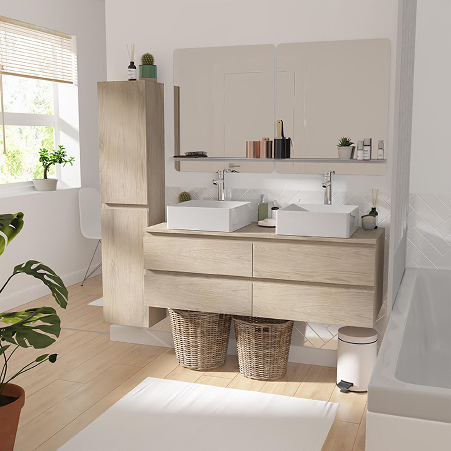 Meuble double vasque noir carbone 120 cm