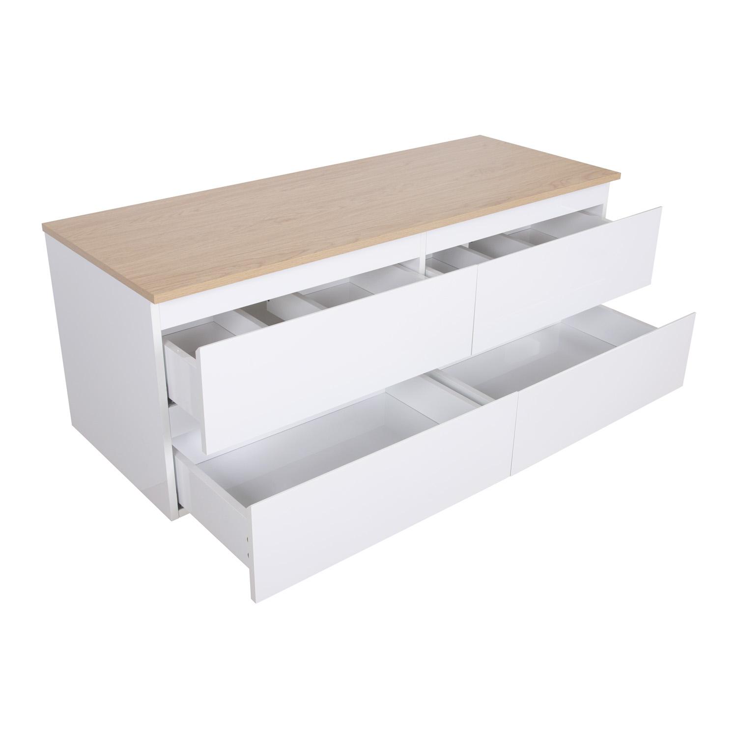 Ensemble meuble double vasque noir carbone 120 cm  + 2 vasques + 2 robinets