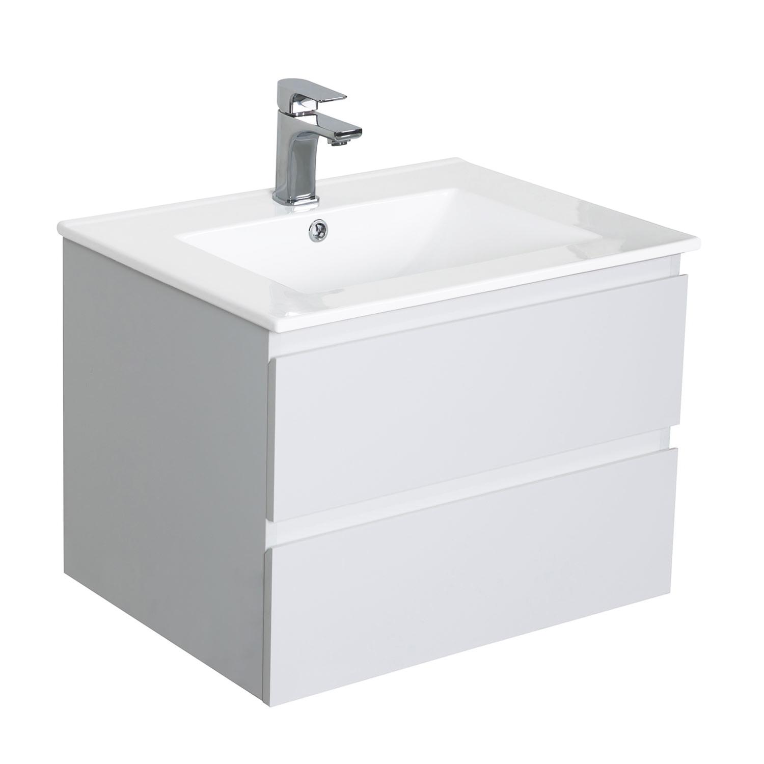 Meuble simple vasque décor chêne  60cm + vasque