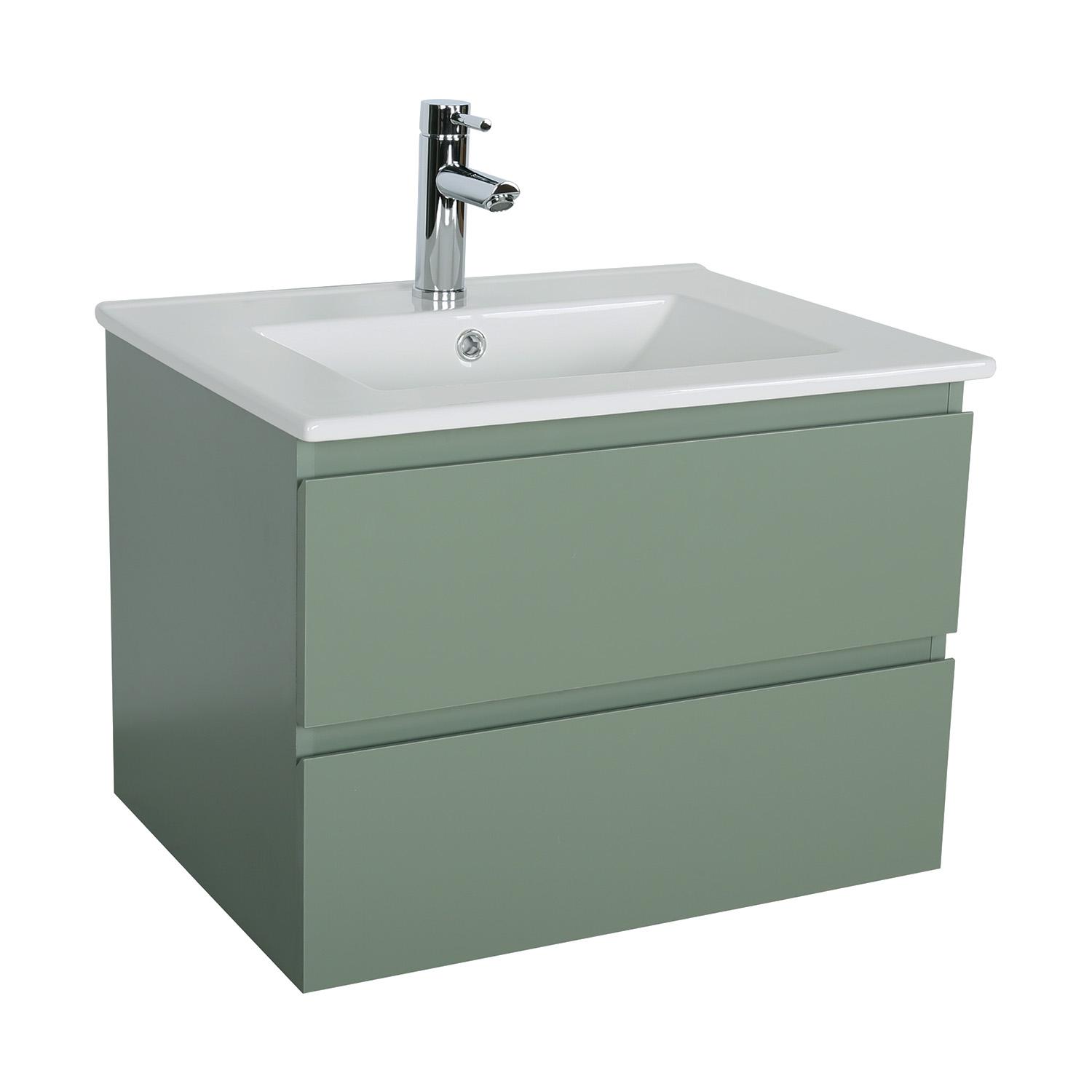 Meuble simple vasque décor chêne  60cm + vasque
