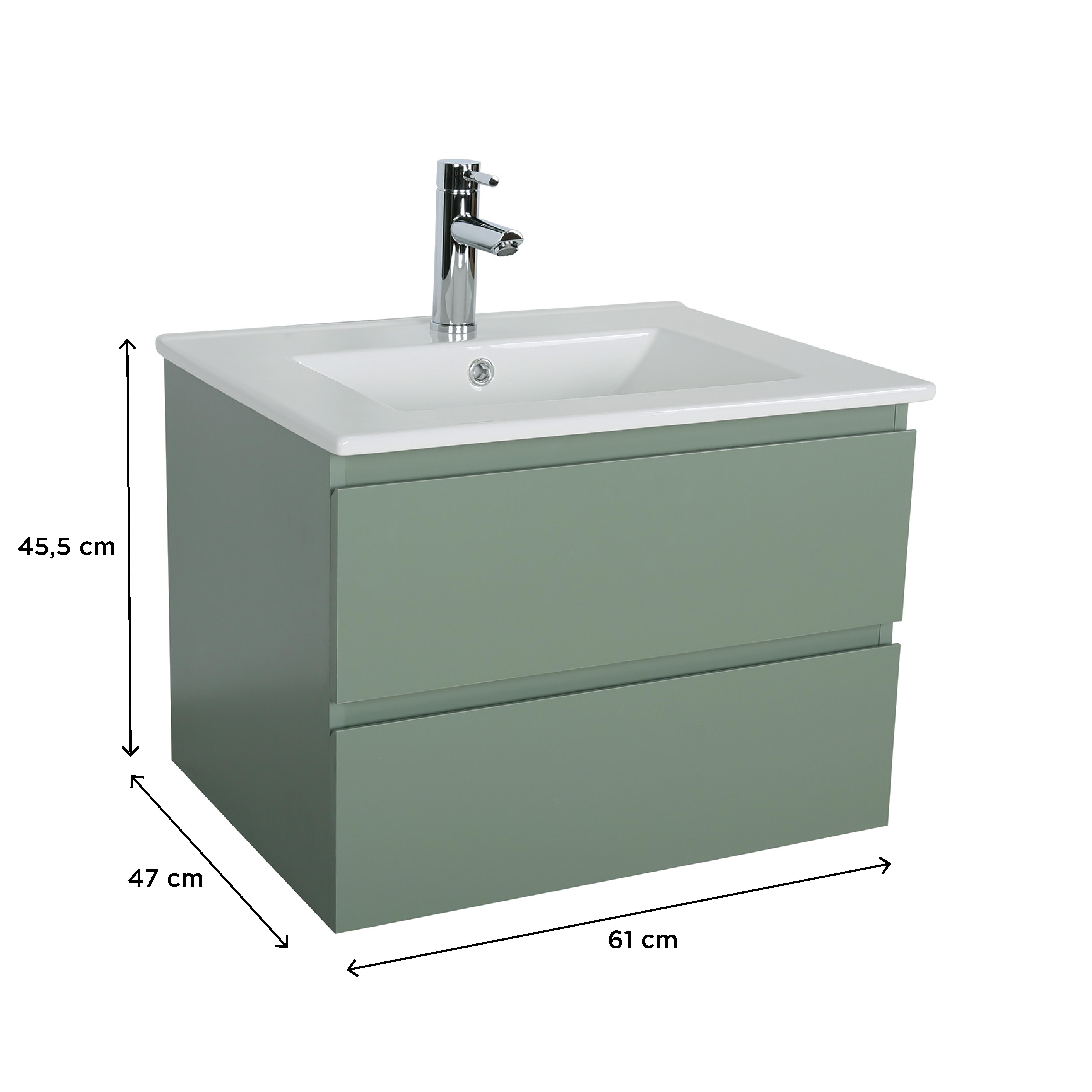 Meuble simple vasque décor chêne  60cm + vasque