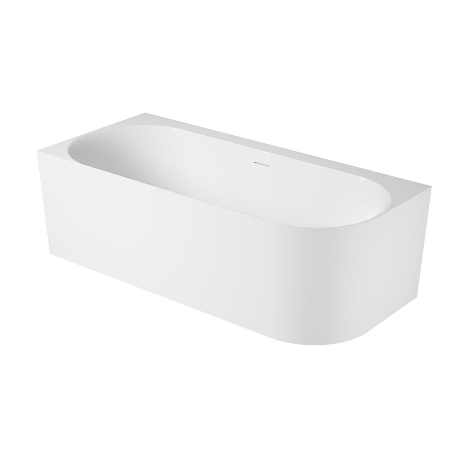 Baignoire acrylique semi-îlot blanche 170cm - Angle gauche