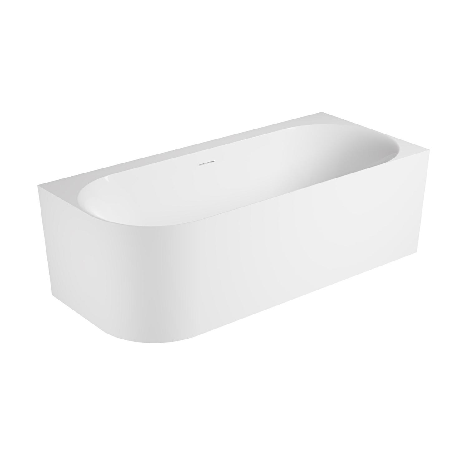 Baignoire acrylique semi-îlot blanche 170cm - Angle droit
