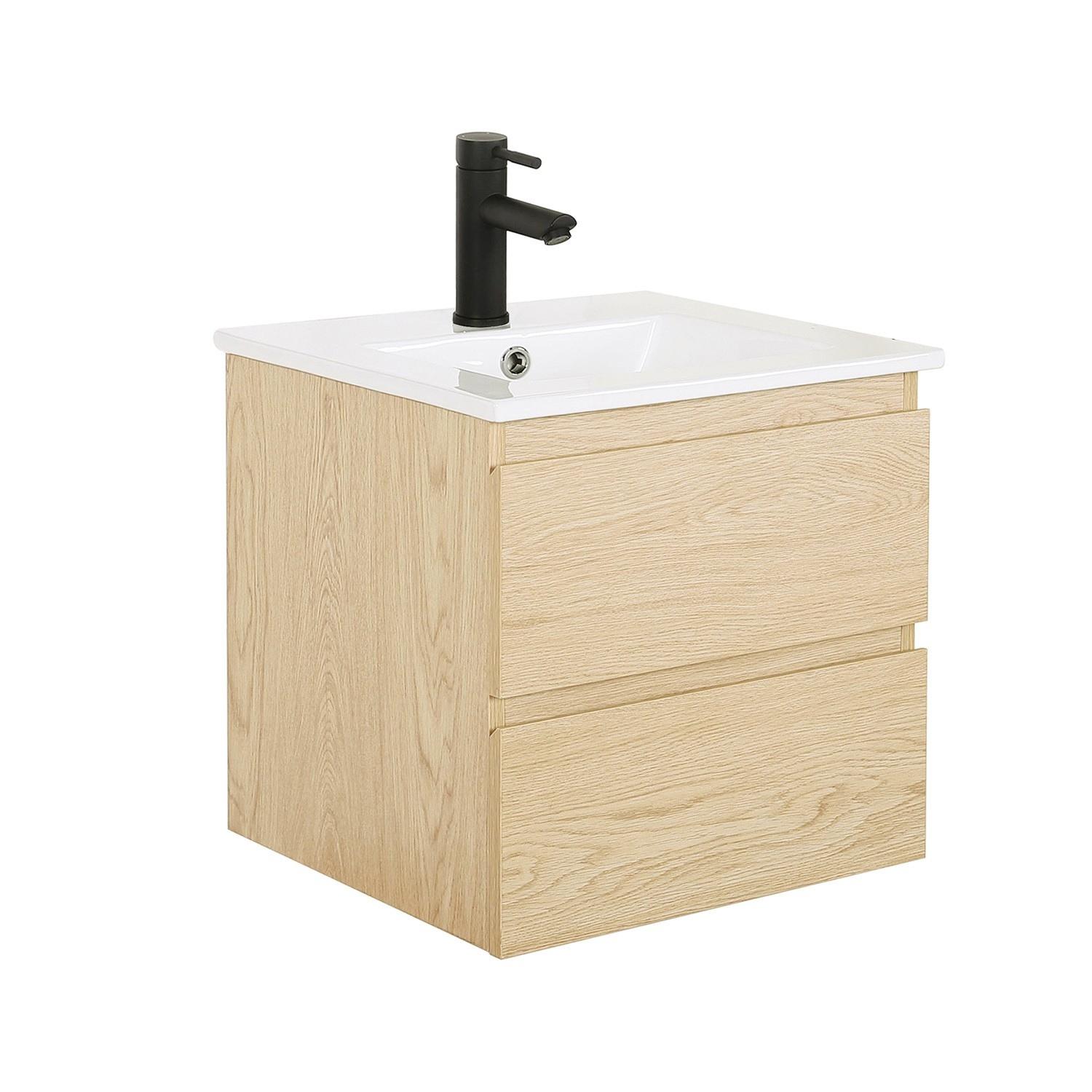 Meuble simple vasque 45 cm + vasque intégrée