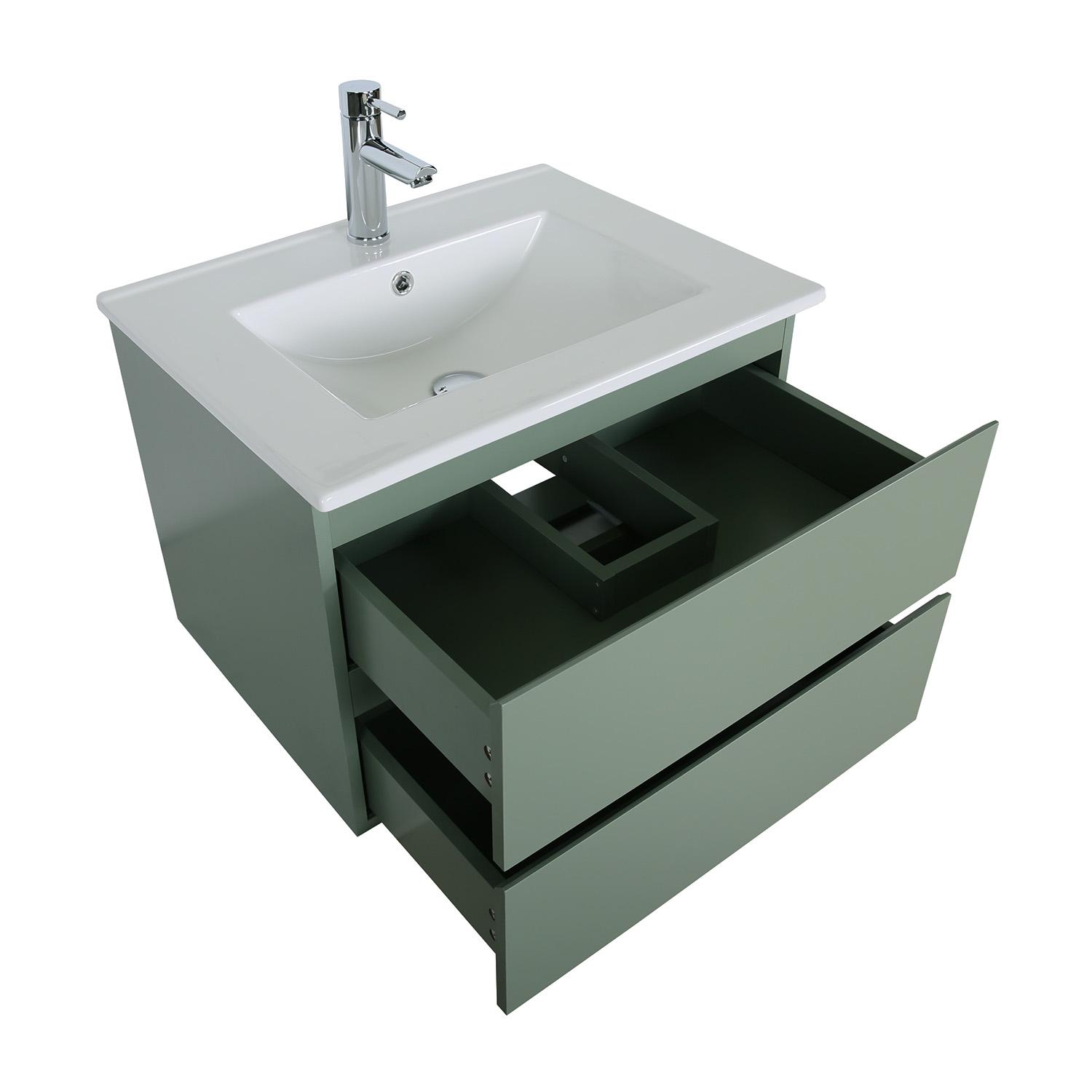 Ensemble meuble simple vasque décor chêne  carbone 60cm + vasque + robinet noir
