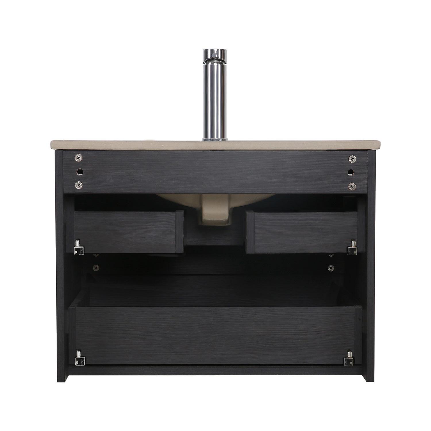 Ensemble meuble simple vasque 60 cm + robinet PIXE + miroir SORRENTO + Colonne SORRENTO