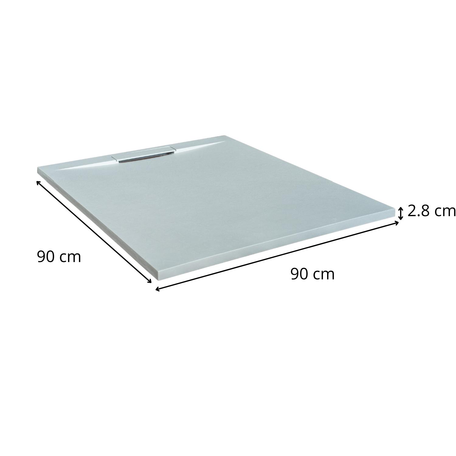 Receveur de douche aspect pierre extra-plat gris