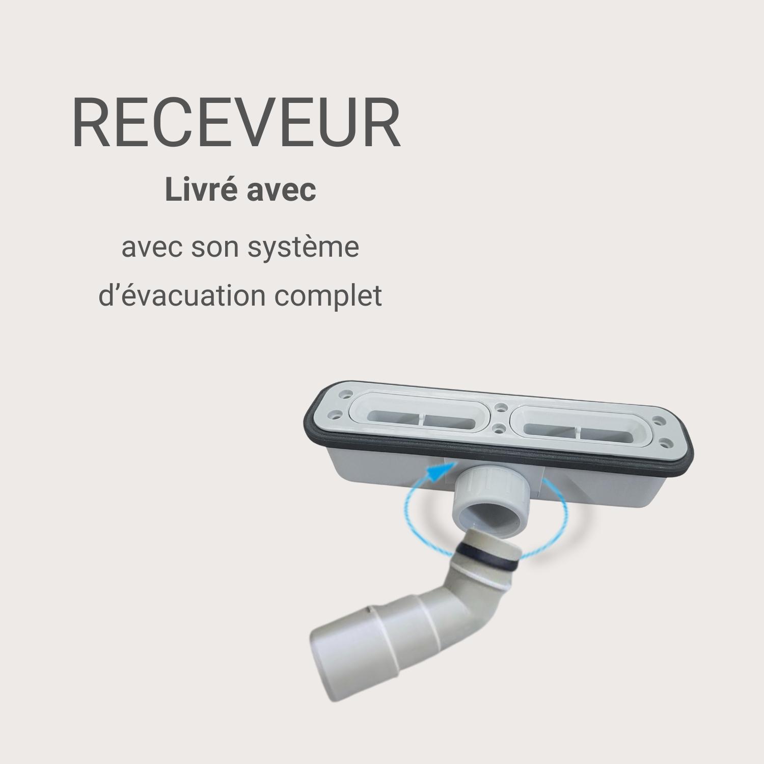 Receveur de douche aspect ardoise extra-plat blanc ONA