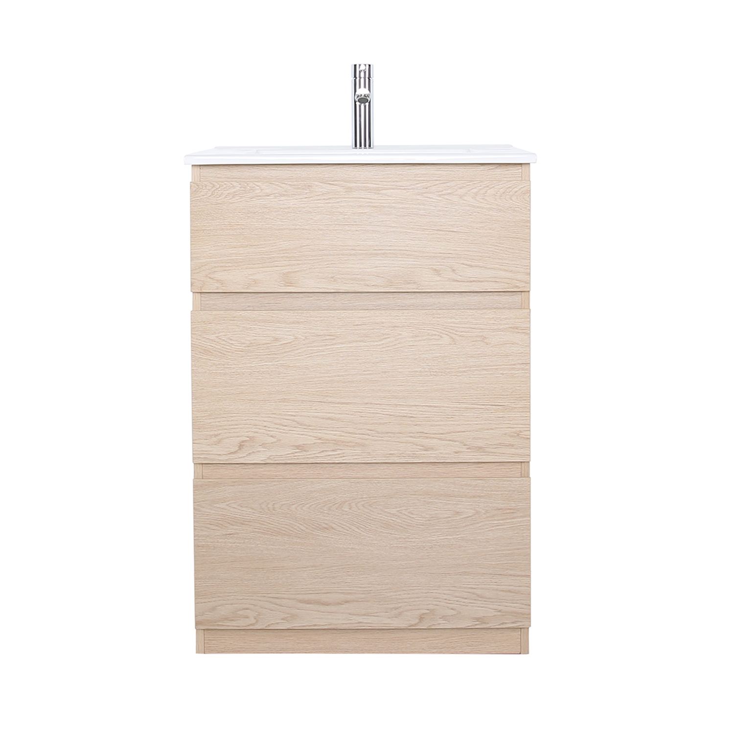 Meuble simple vasque sur pieds 60cm - avec plan vasque céramique