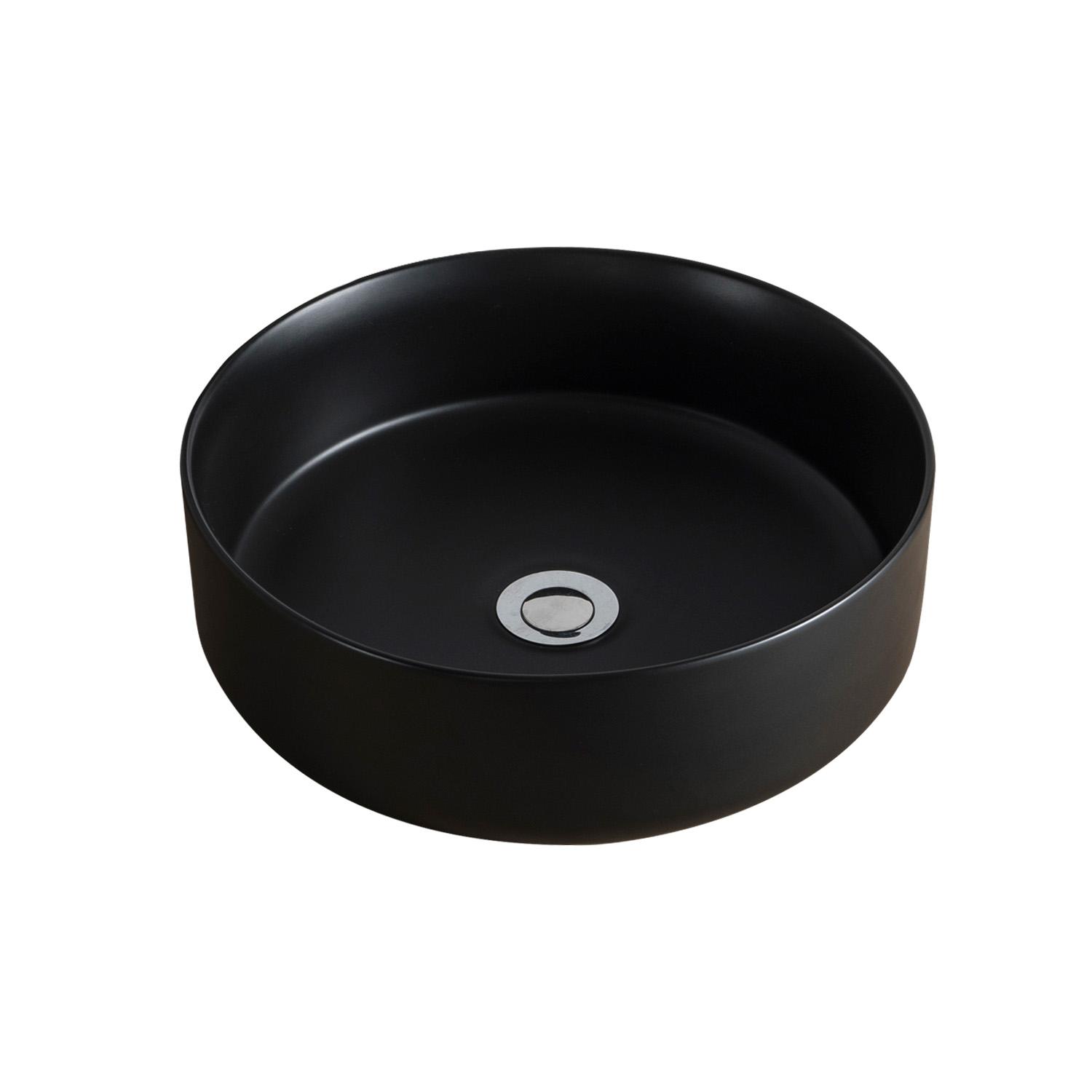 Ensemble meuble sous vasque d'angle avec vasque noire