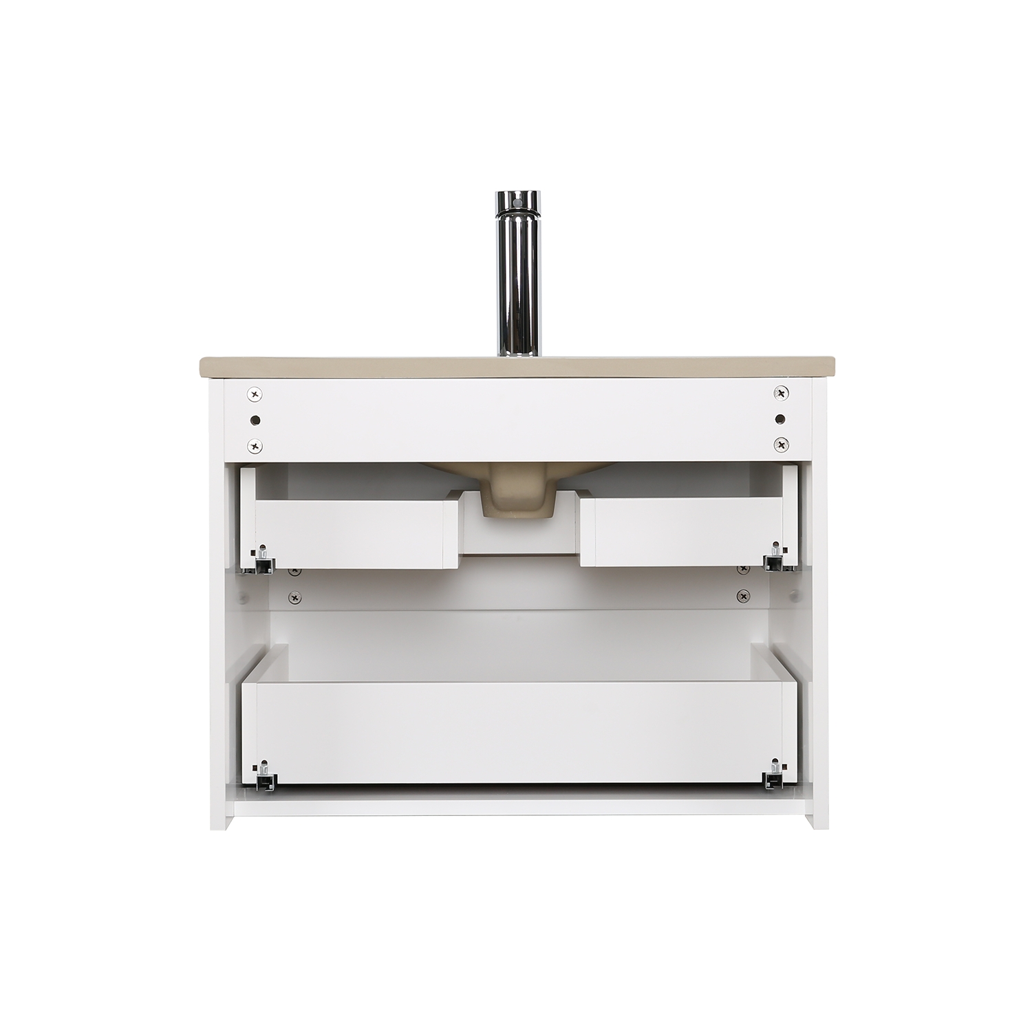Meuble simple vasque suspendu 60cm - avec plan vasque céramique