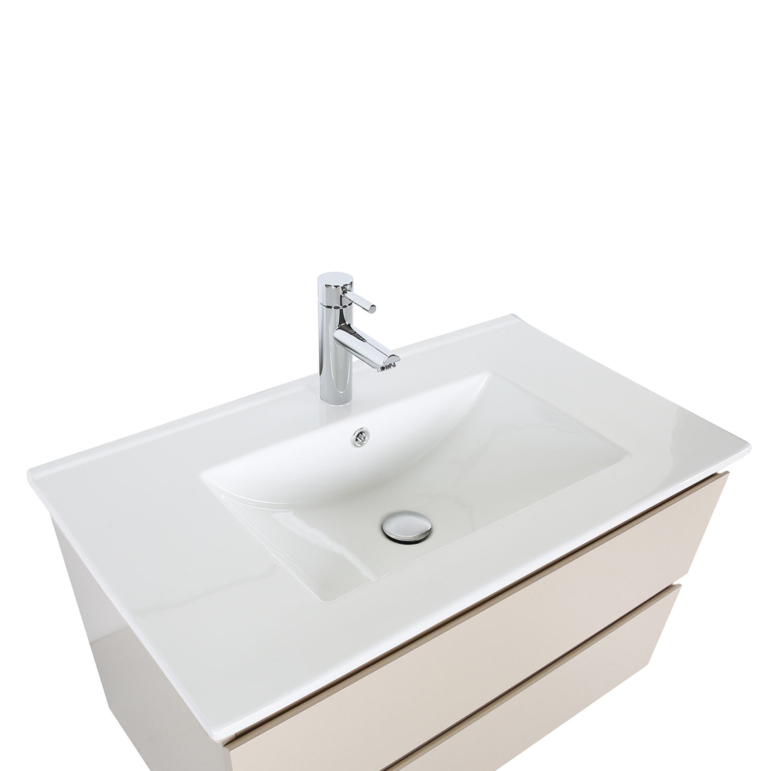 Meuble simple vasque suspendu 80cm - avec plan vasque céramique