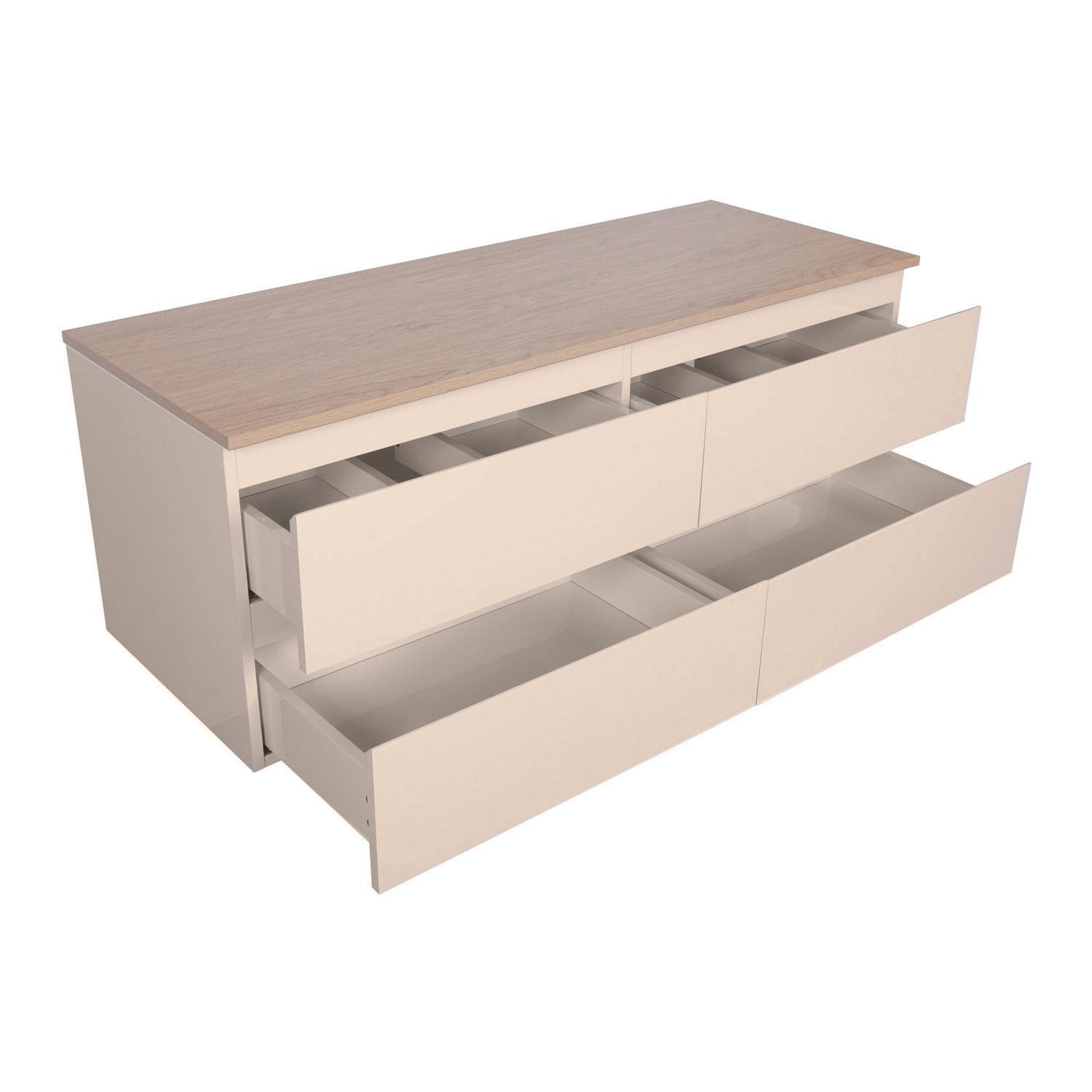 Ensemble double vasque suspendu 120cm avec plan bois, vasques, robinets, miroirs et colonne