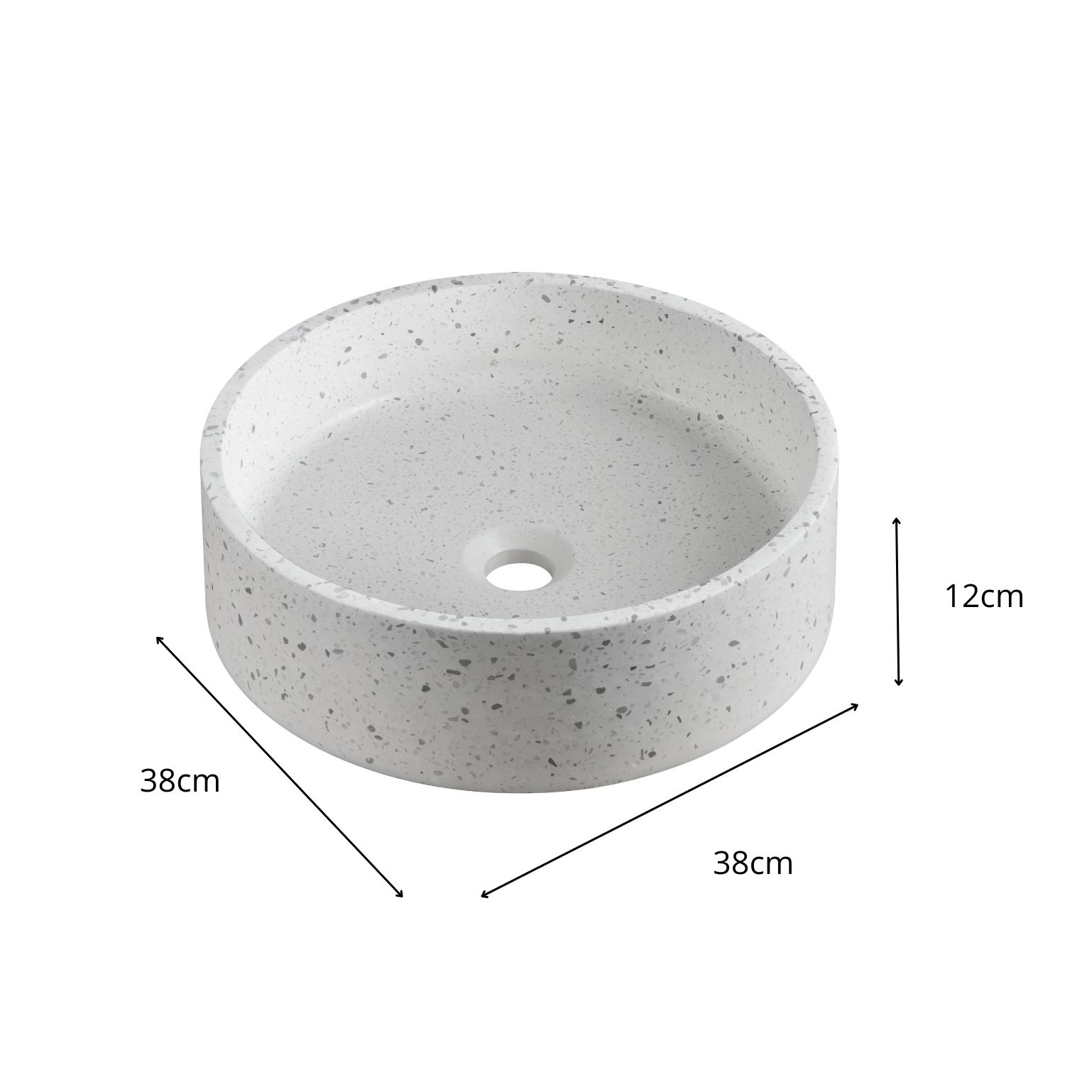 Vasque à poser ronde en terrazzo 38cm
