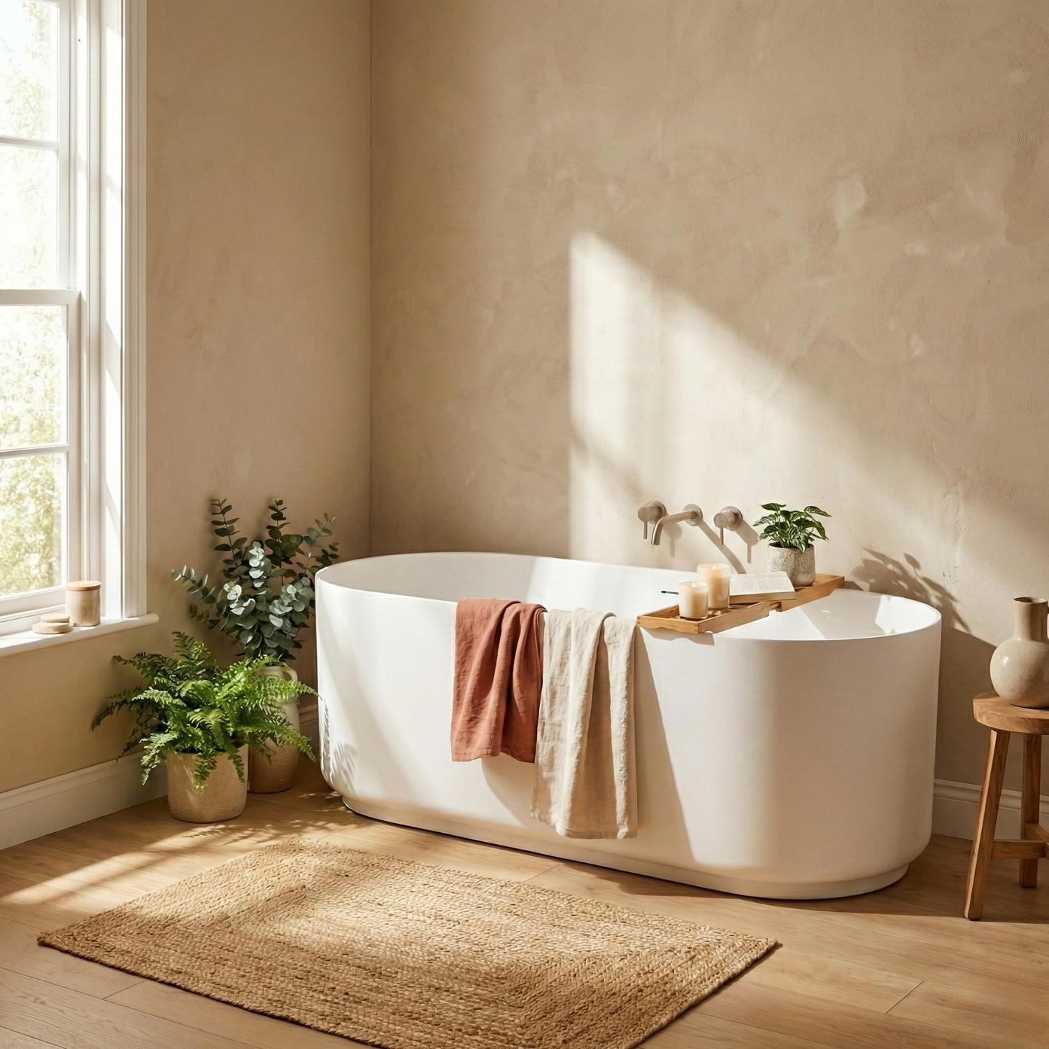 Baignoire îlot blanche 170cm en acrylique Lucite® - Livrée complète