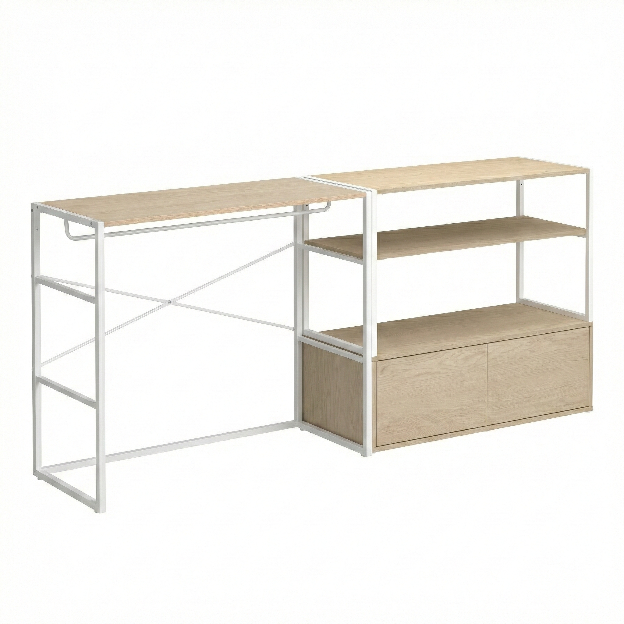 Lot de 2 portants vêtement sous combles modulables 200x85cm