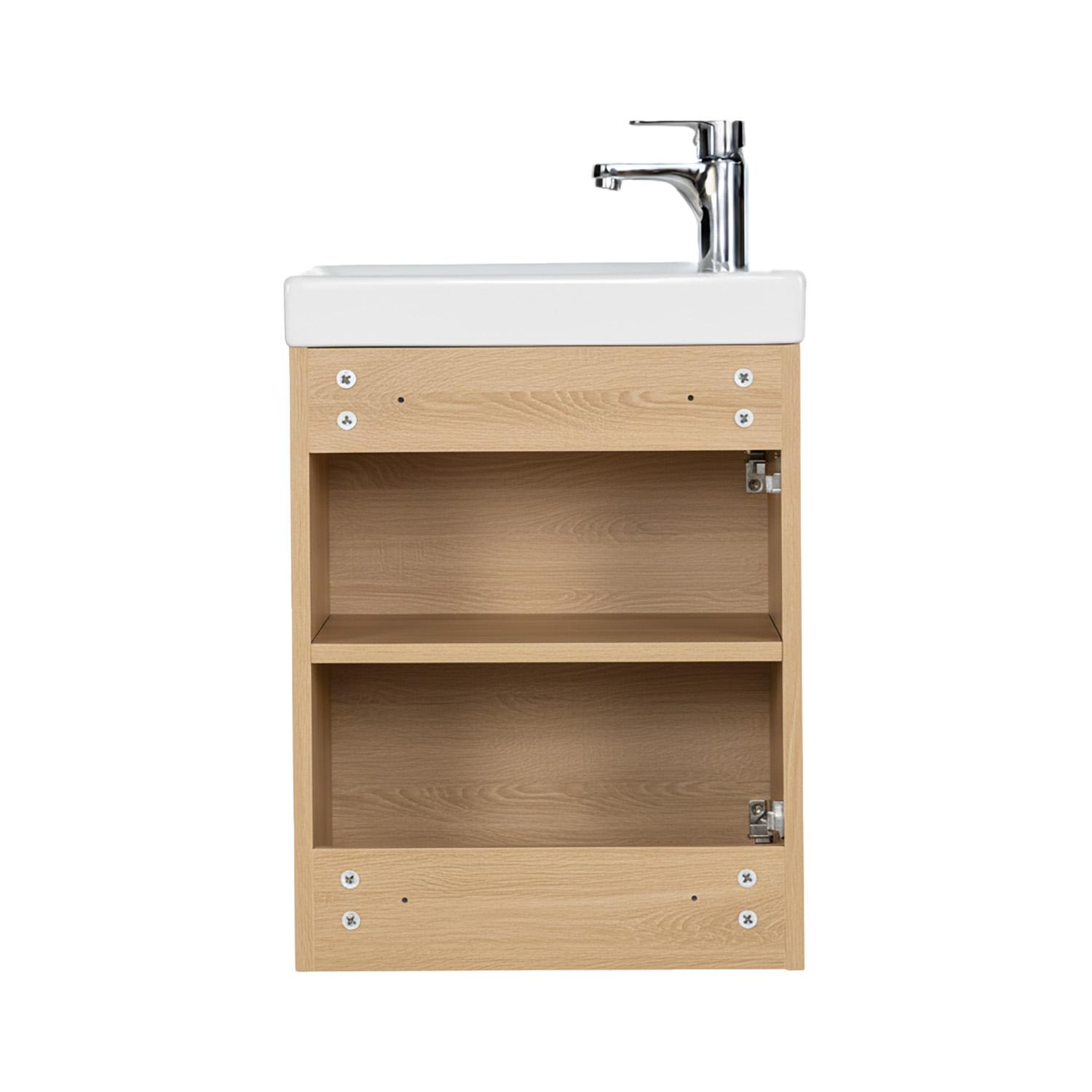 Ensemble lave-mains suspendu avec robinet noir