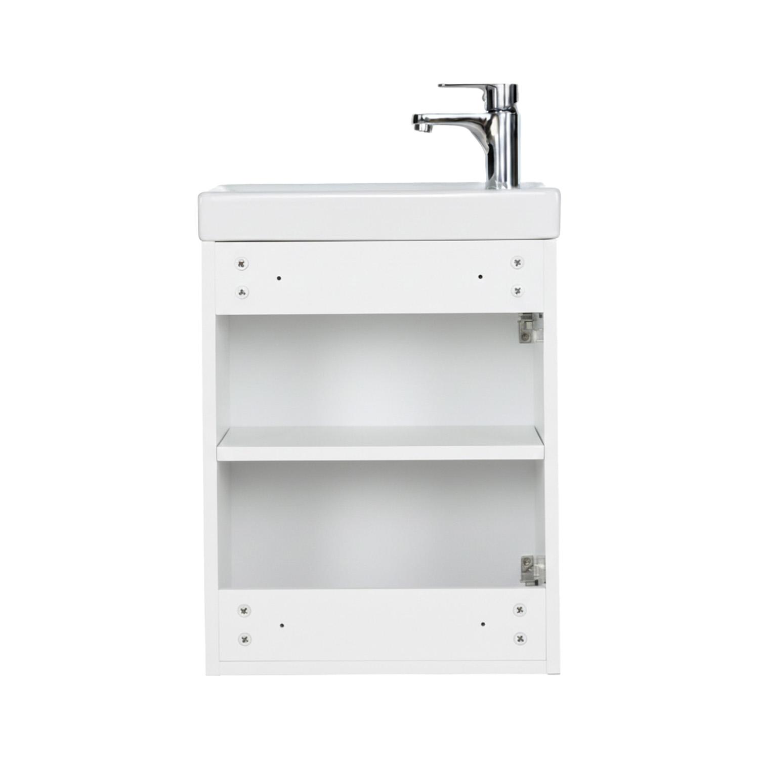 Ensemble lave-mains suspendu avec robinet noir et miroir ovale